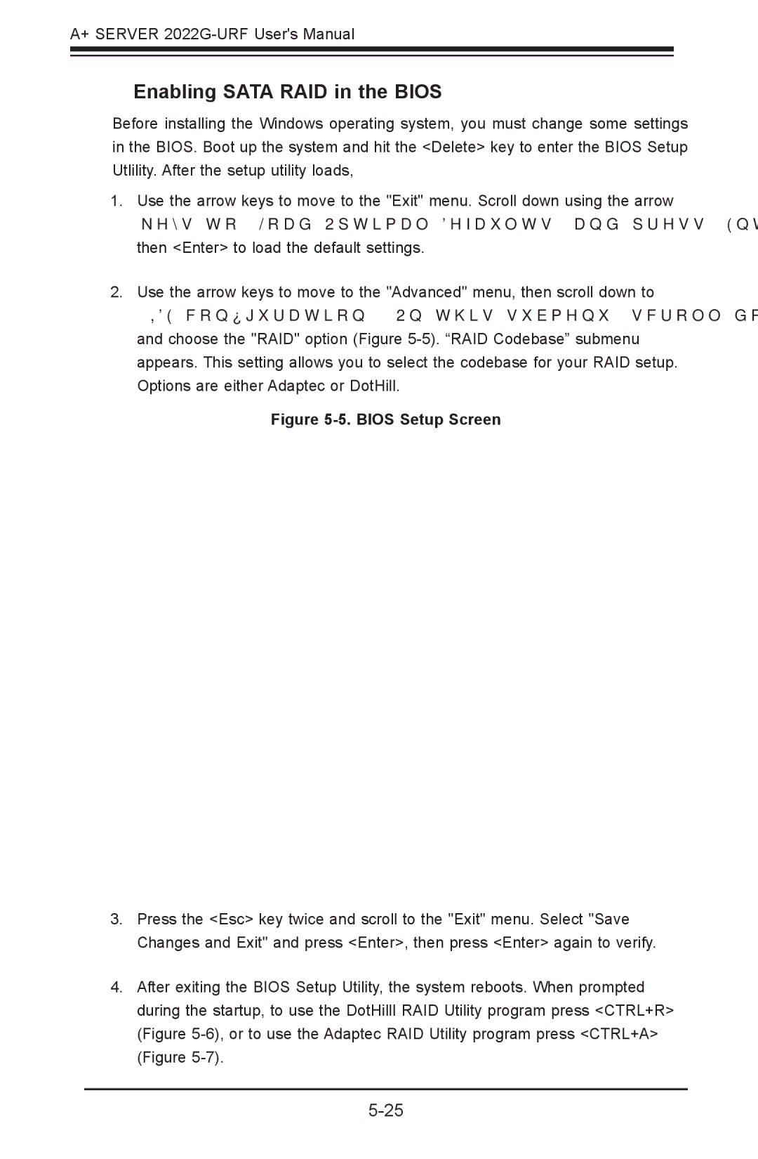 SUPER MICRO Computer 2022G-URF user manual Enabling Sata RAID in the Bios, Bios Setup Screen 