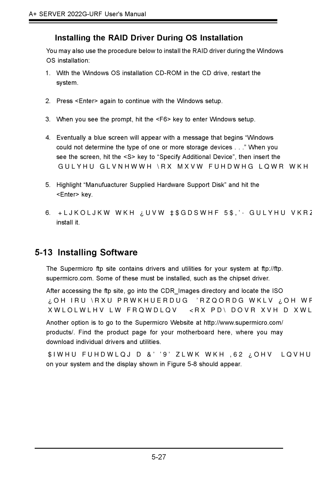 SUPER MICRO Computer 2022G-URF user manual Installing Software, Installing the RAID Driver During OS Installation 