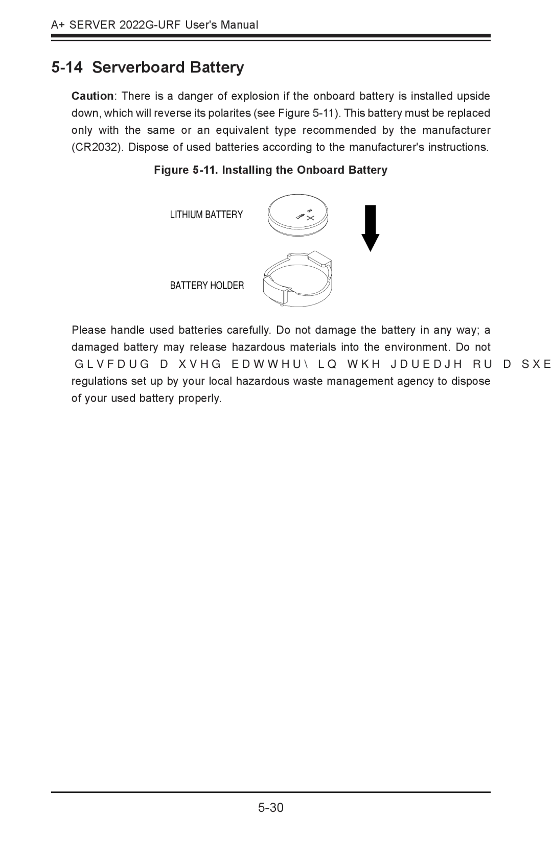 SUPER MICRO Computer 2022G-URF user manual Serverboard Battery, Installing the Onboard Battery 