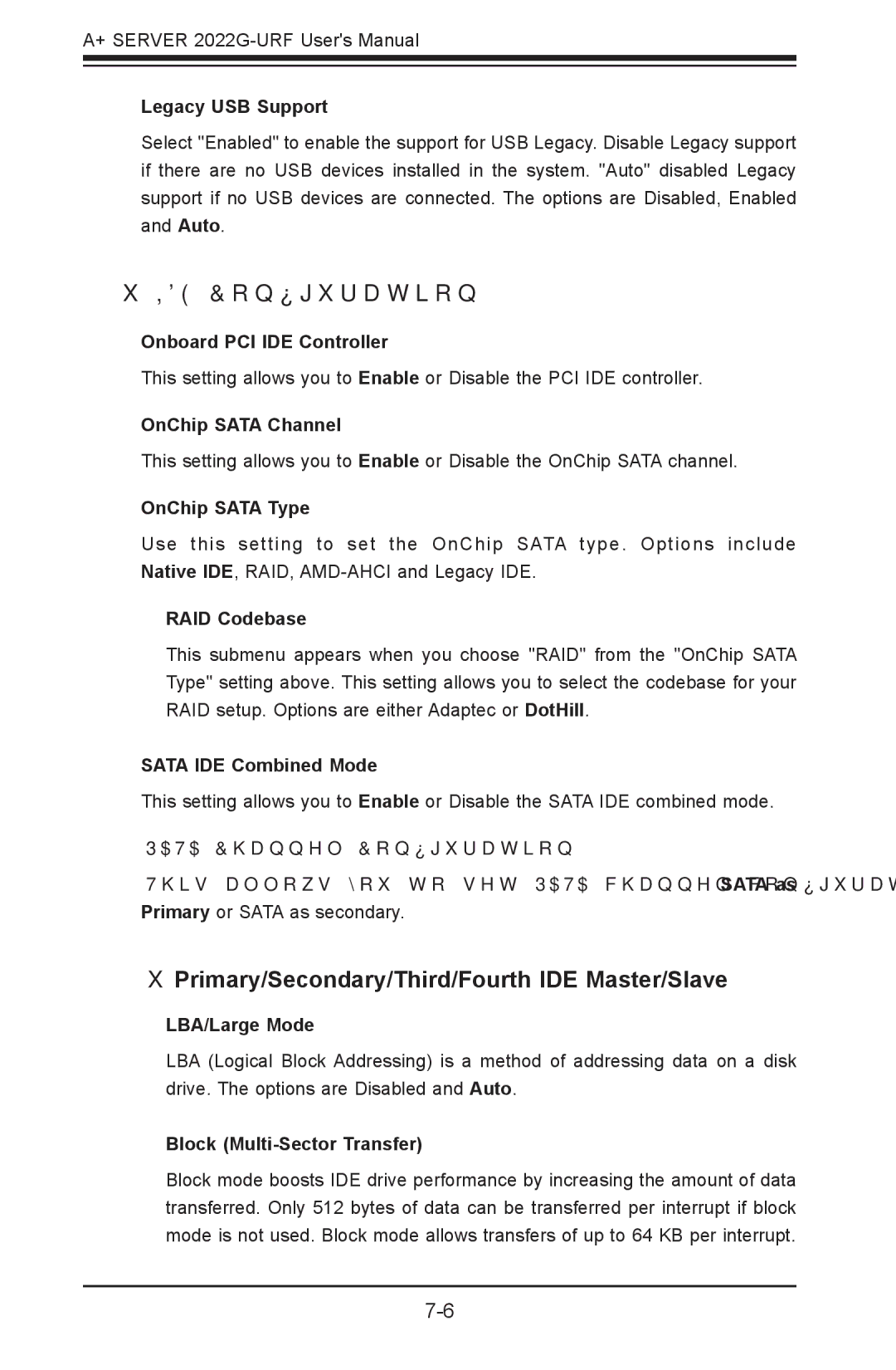 SUPER MICRO Computer 2022G-URF user manual  IDE Configuration,  Primary/Secondary/Third/Fourth IDE Master/Slave 