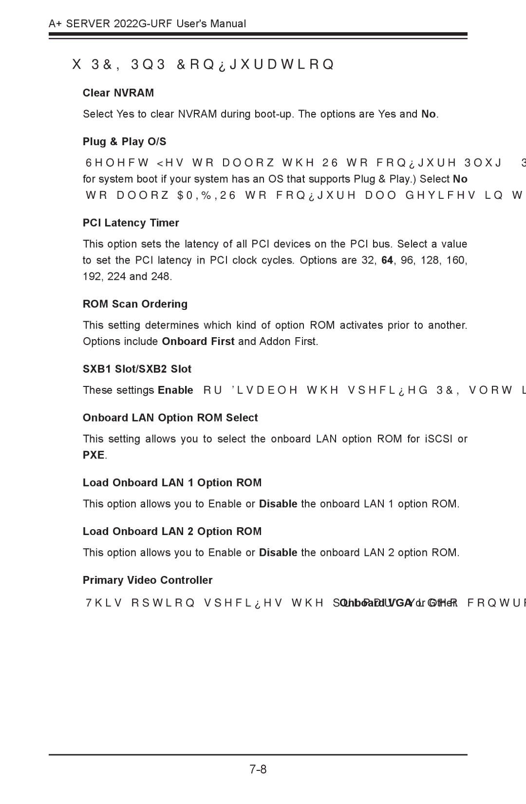 SUPER MICRO Computer 2022G-URF user manual  PCI/PnP Configuration 