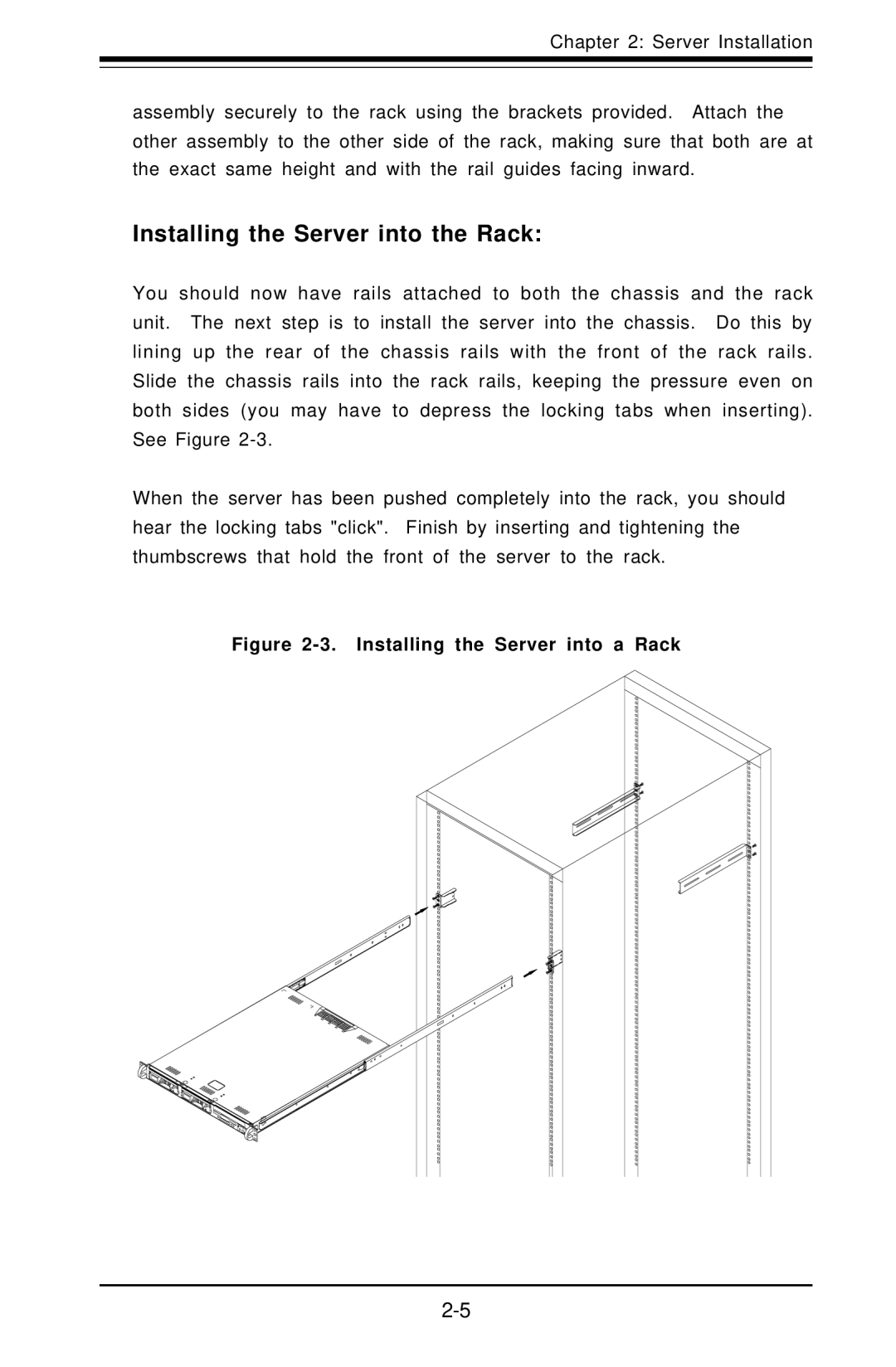 SUPER MICRO Computer 5010H, 5010E user manual Installing the Server into the Rack, Installing the Server into a Rack 