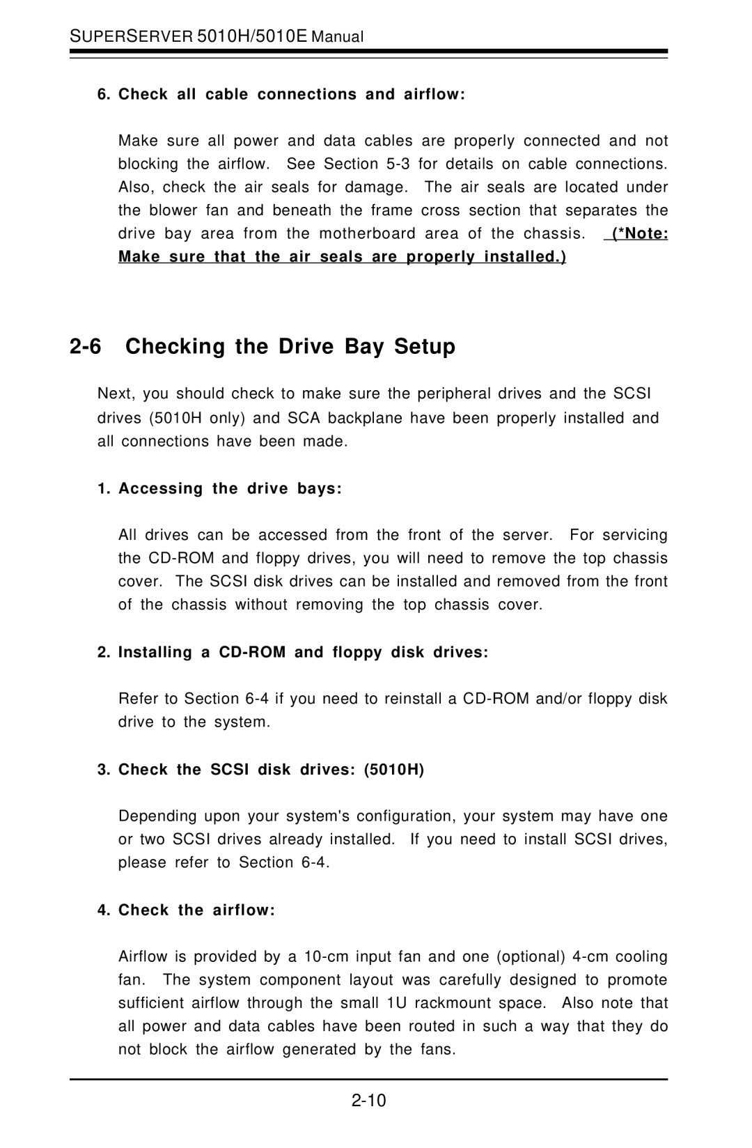 SUPER MICRO Computer 5010E, 5010H user manual Checking the Drive Bay Setup 