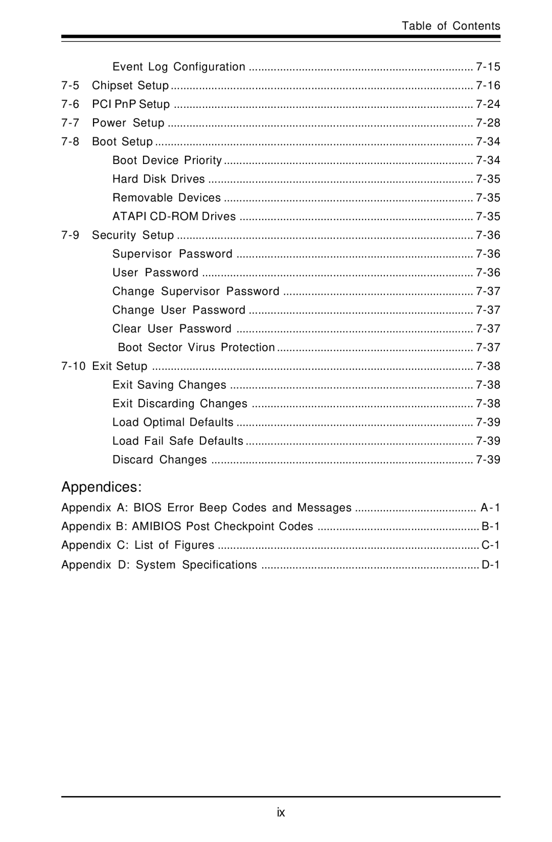 SUPER MICRO Computer 5010H, 5010E user manual Appendices 