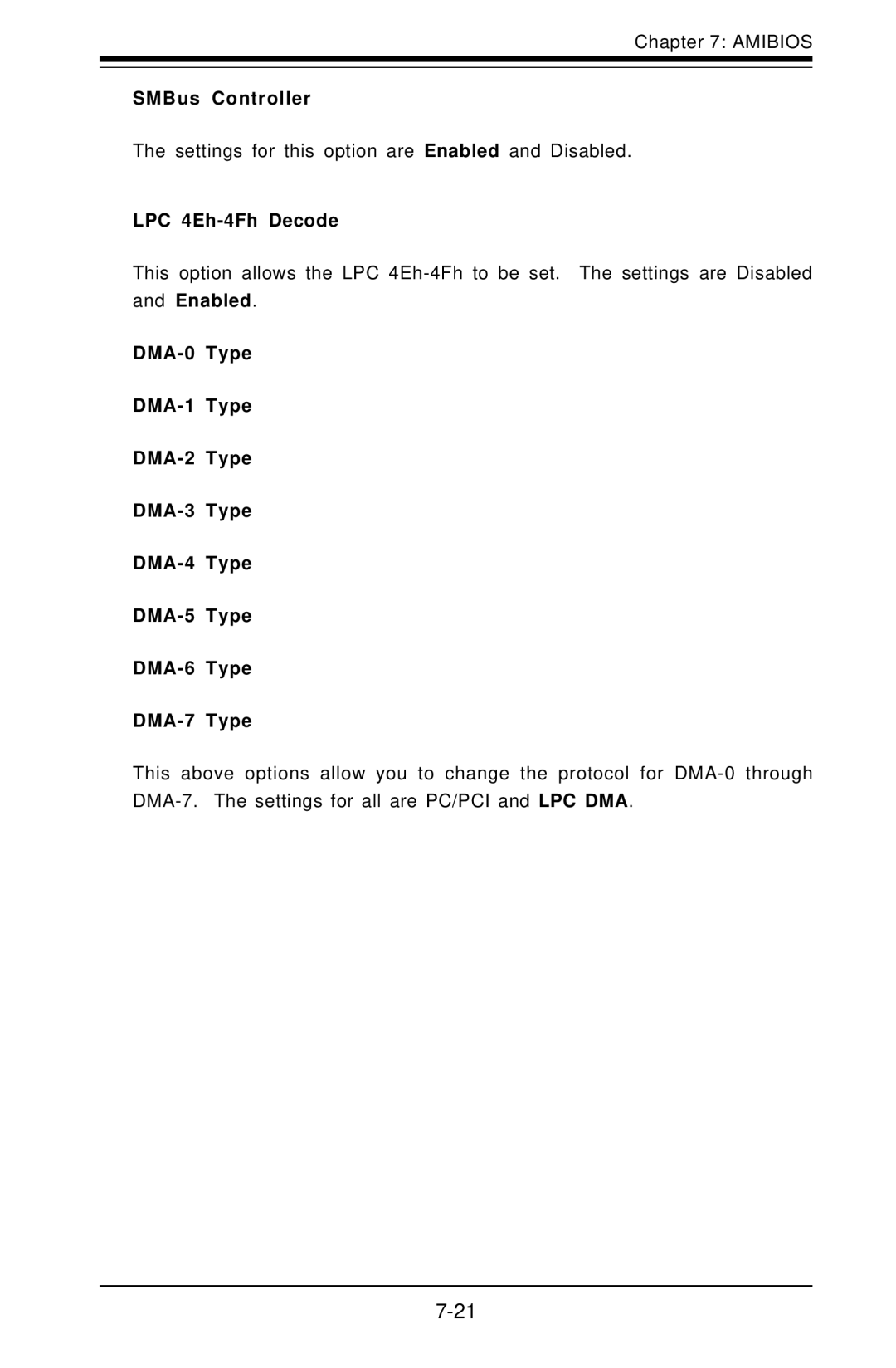 SUPER MICRO Computer 5010H, 5010E user manual SMBus Controller, LPC 4Eh-4Fh Decode 