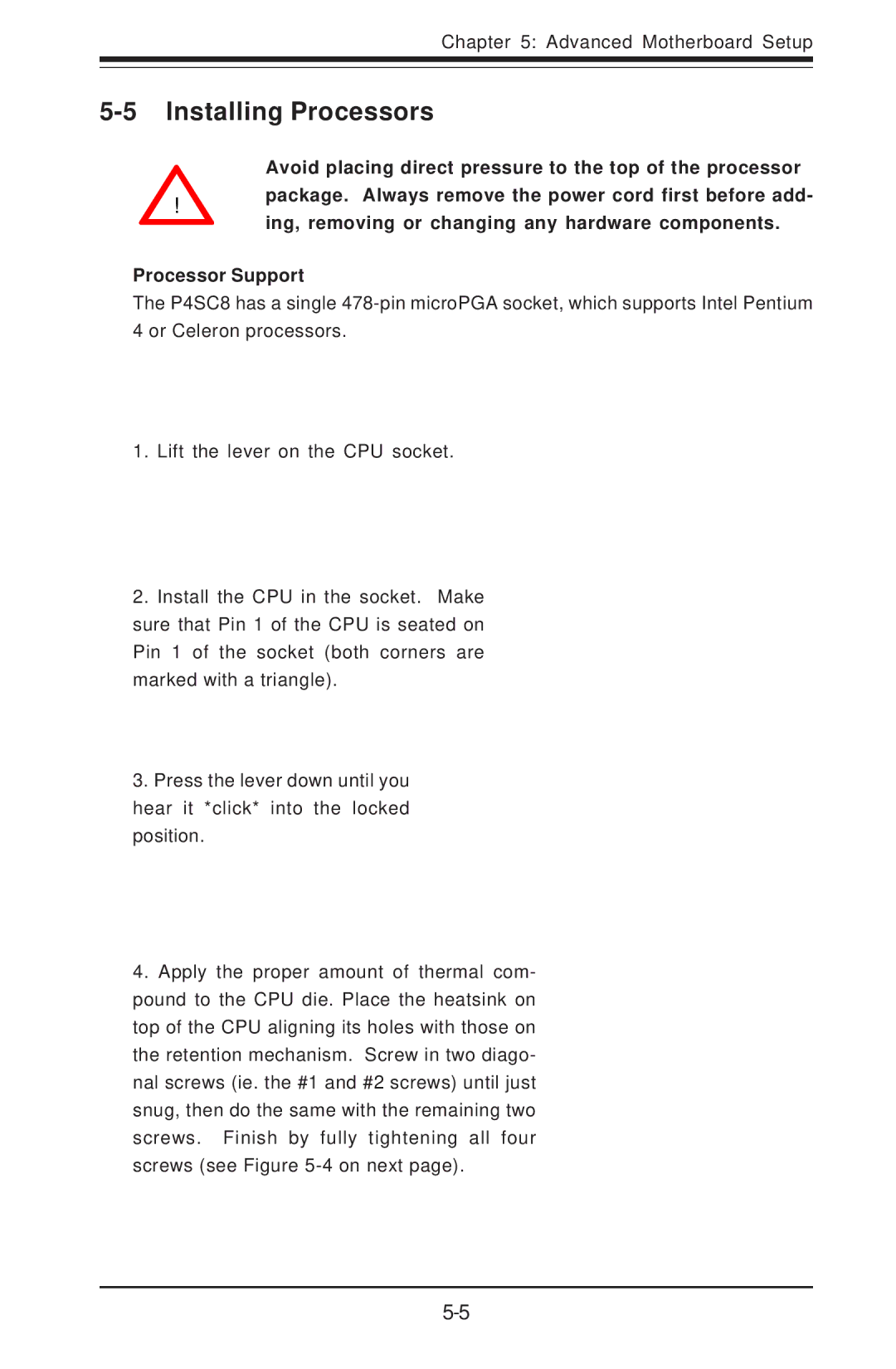 SUPER MICRO Computer 5013C-M8 user manual Installing Processors 