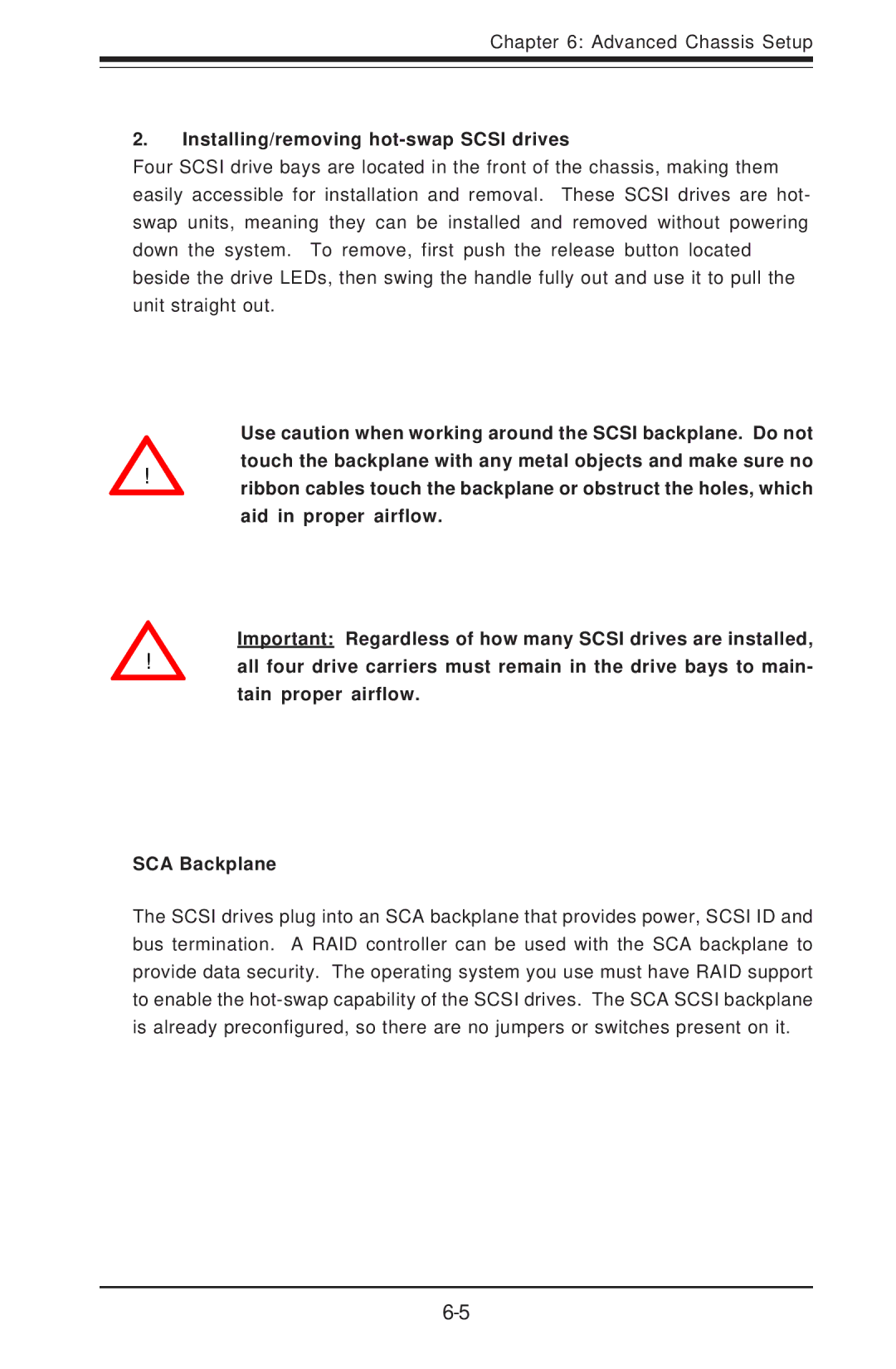 SUPER MICRO Computer 5013C-M8 user manual Installing/removing hot-swap Scsi drives 