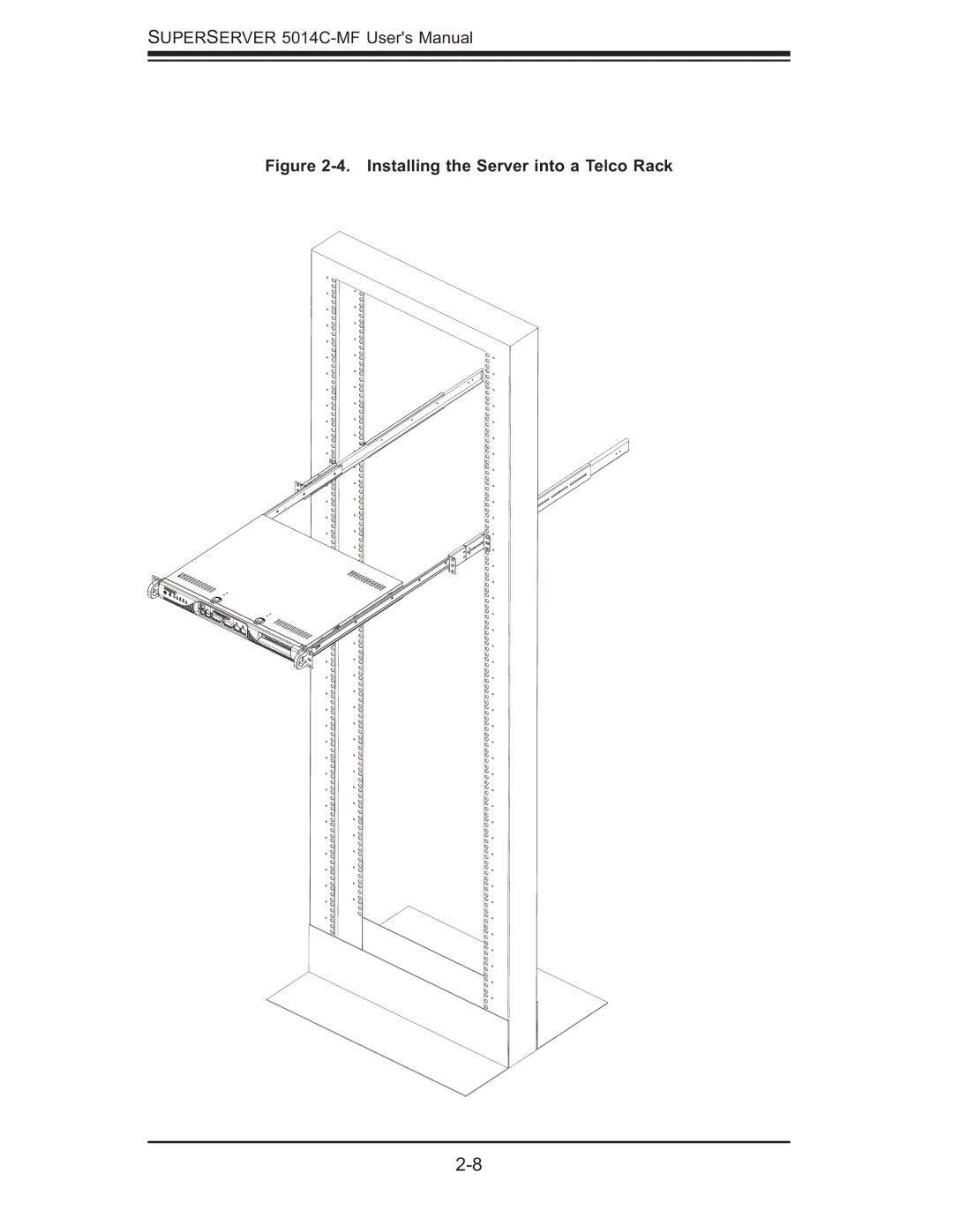 SUPER MICRO Computer 5014C-MF user manual Installing the Server into a Telco Rack 