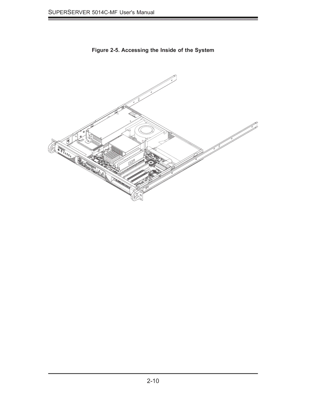 SUPER MICRO Computer 5014C-MF user manual Accessing the Inside of the System 