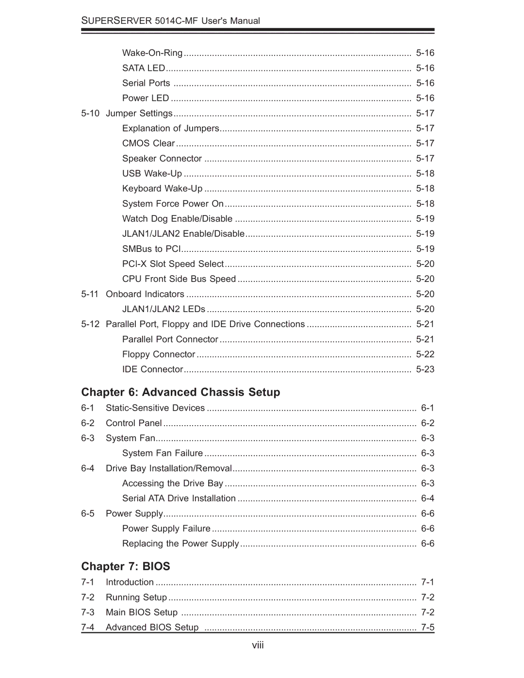 SUPER MICRO Computer 5014C-MF user manual Advanced Chassis Setup, Bios 