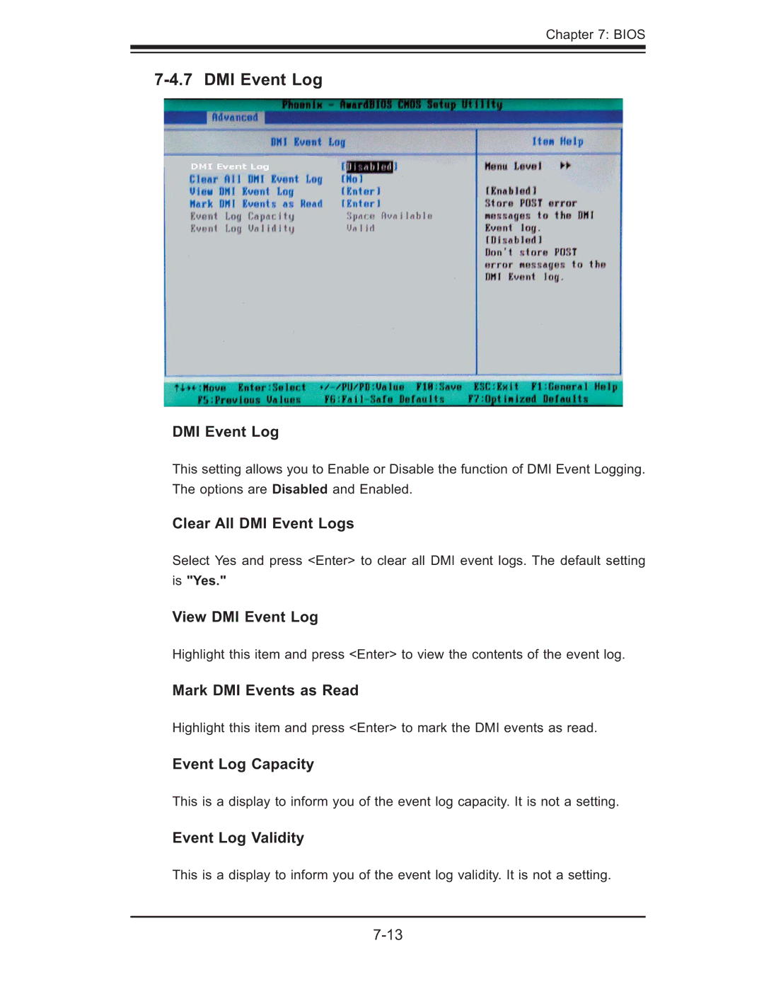 SUPER MICRO Computer 5014C-MF user manual DMI Event Log 