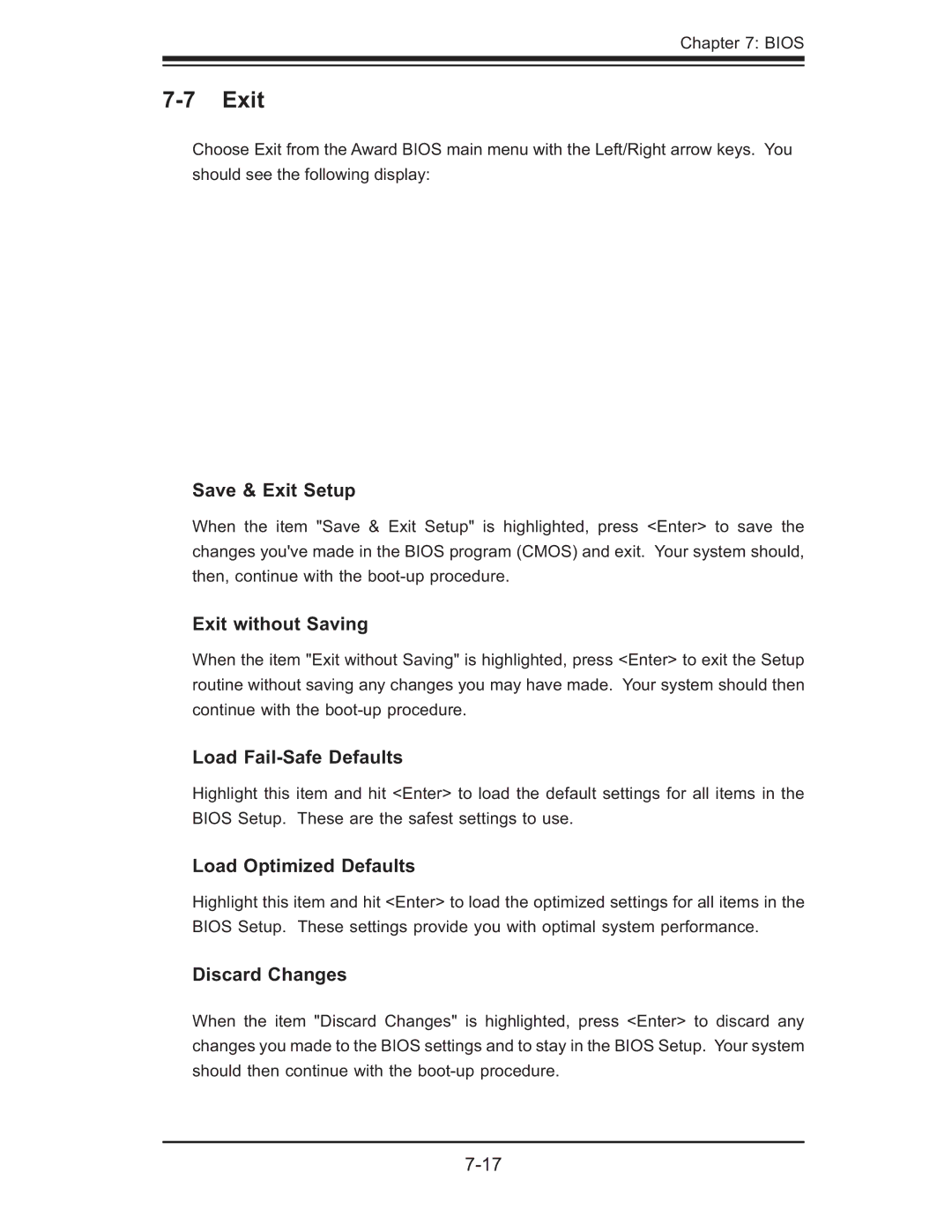 SUPER MICRO Computer 5014C-MF user manual Exit 