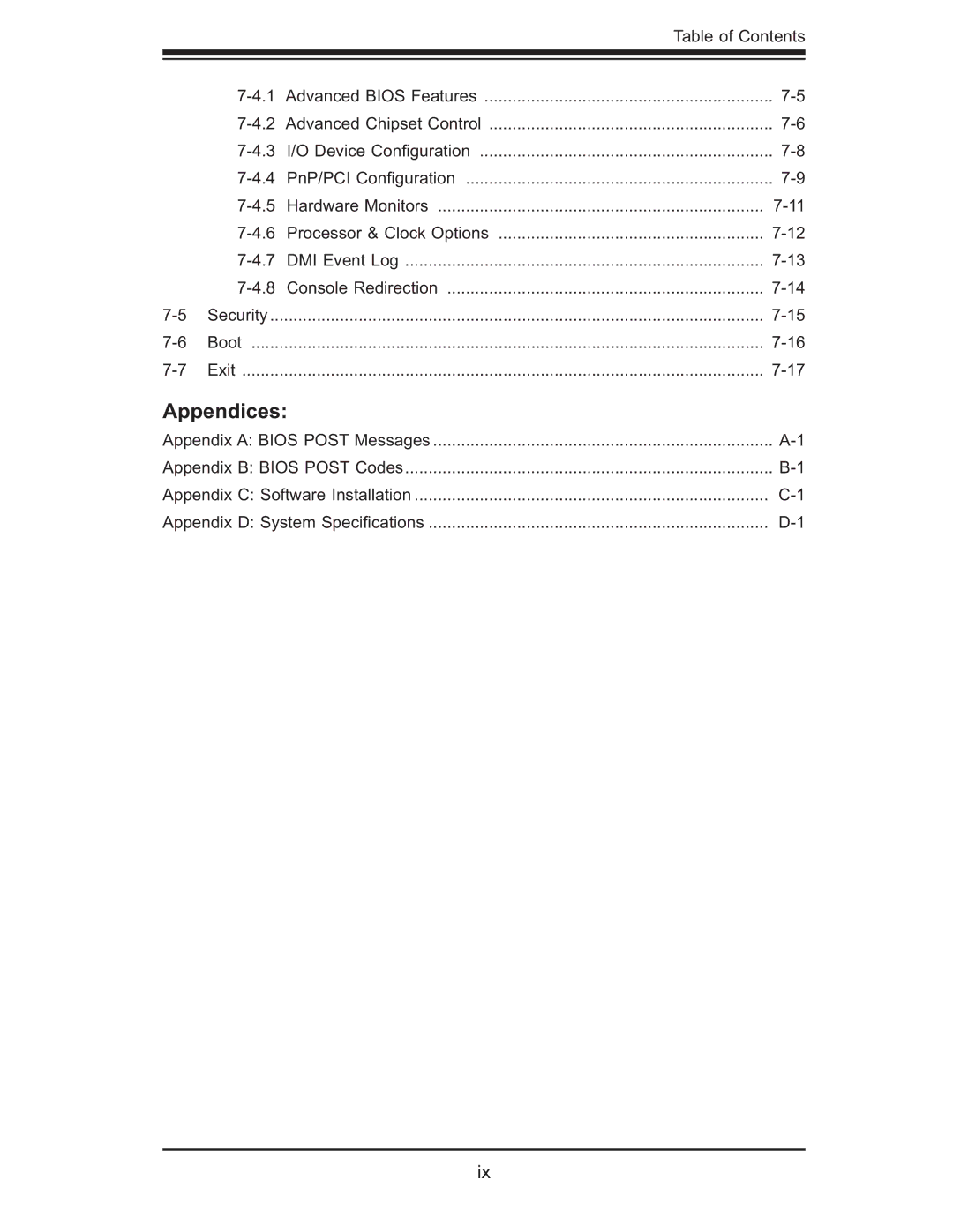 SUPER MICRO Computer 5014C-MF user manual Appendices 