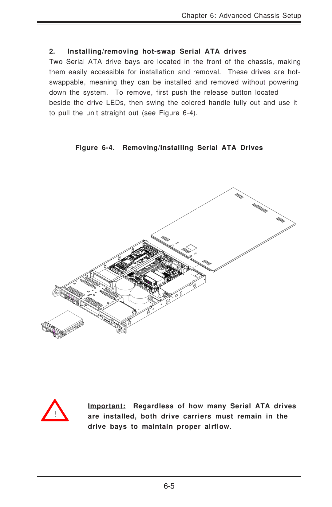 SUPER MICRO Computer 5014C-T manual Installing/removing hot-swap Serial ATA drives 