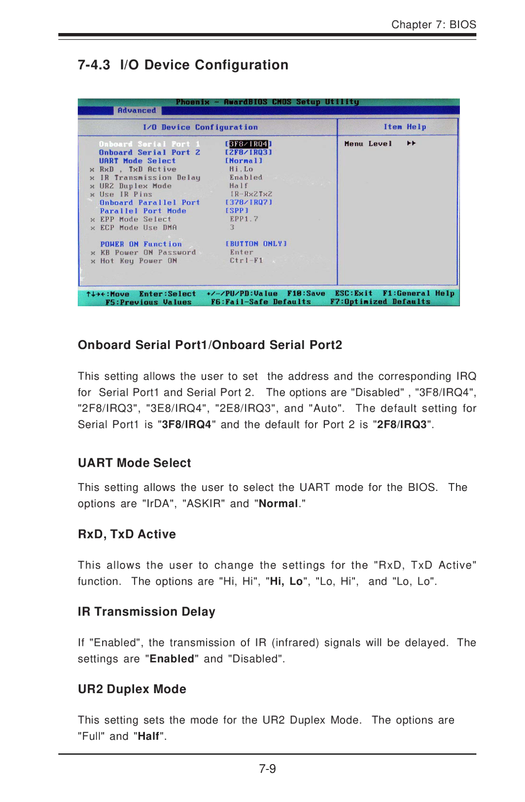 SUPER MICRO Computer 5014C-T manual 3 I/O Device Configuration 