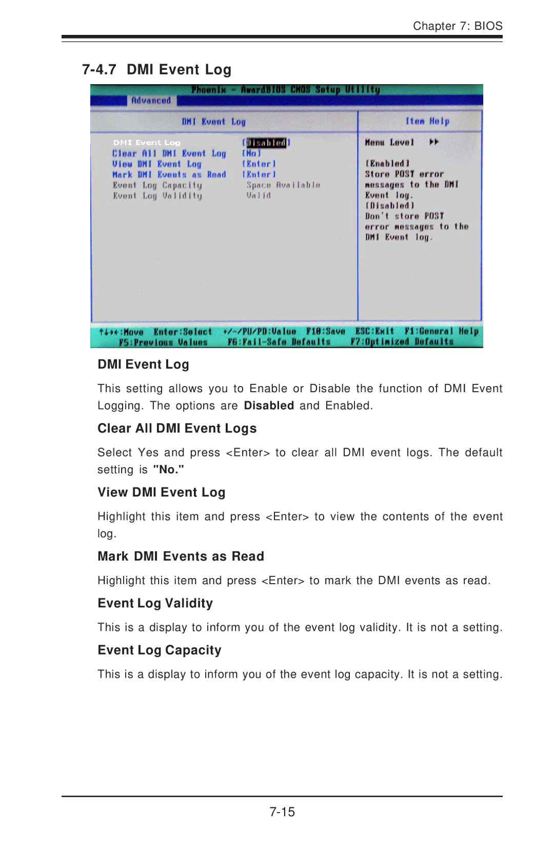 SUPER MICRO Computer 5014C-T manual DMI Event Log 