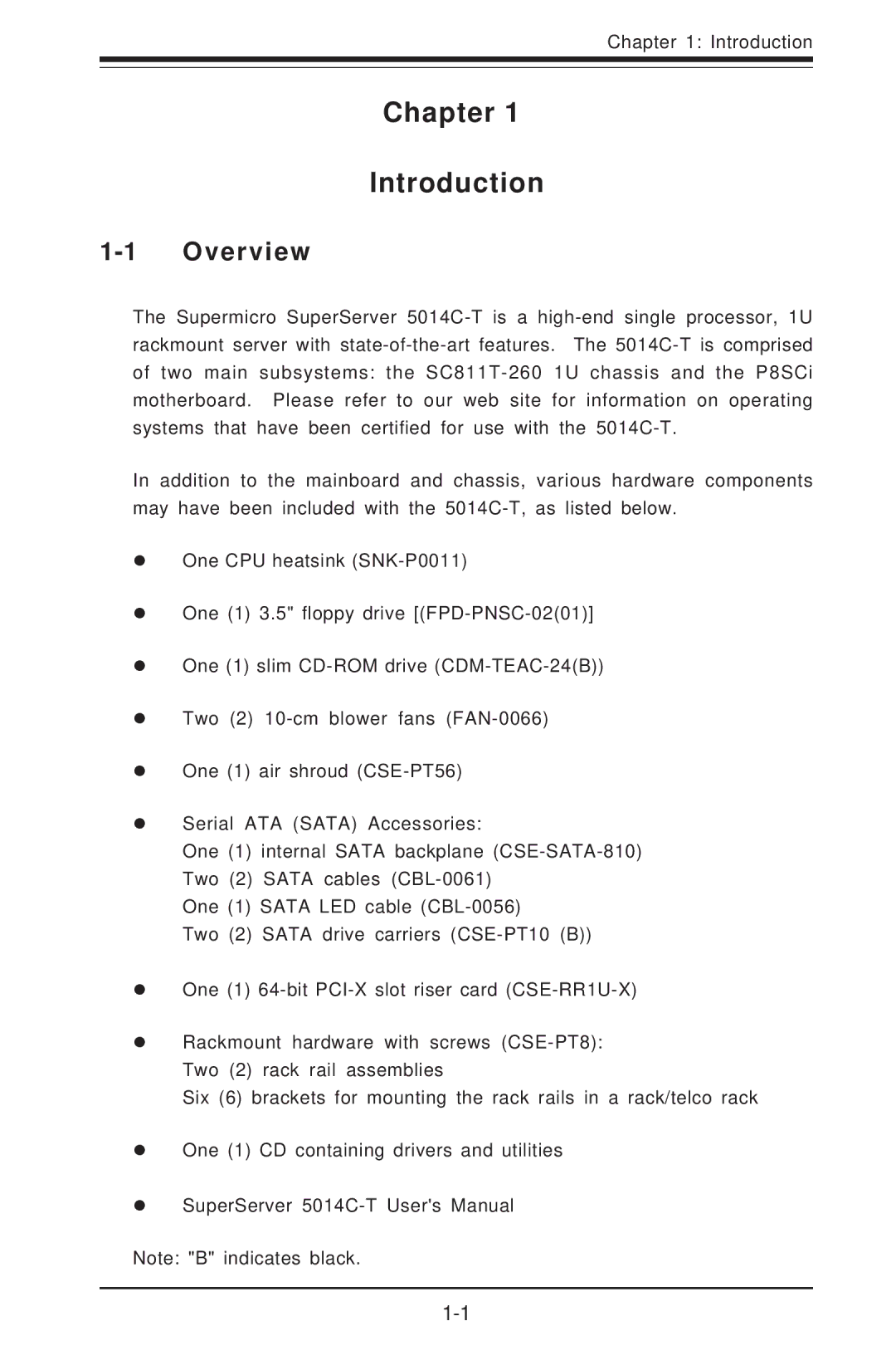 SUPER MICRO Computer 5014C-T manual Chapter Introduction, Overview 