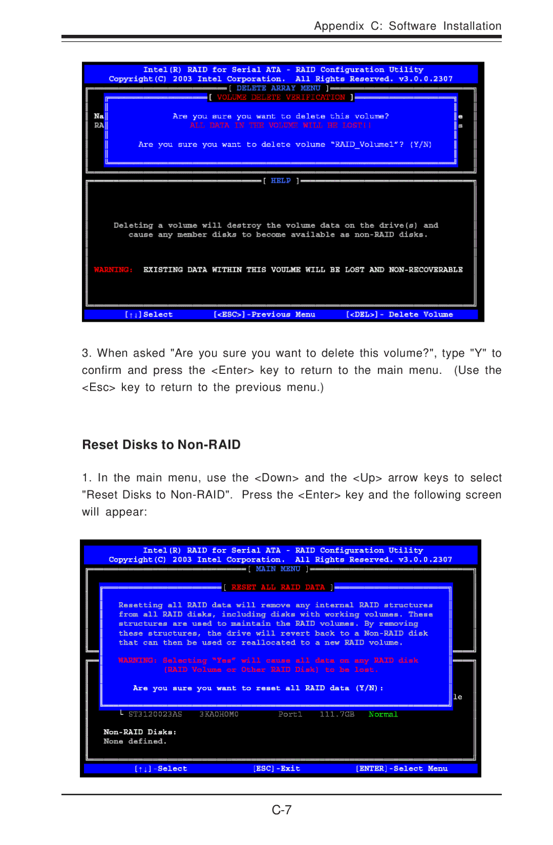 SUPER MICRO Computer 5014C-T manual Reset Disks to Non-RAID 