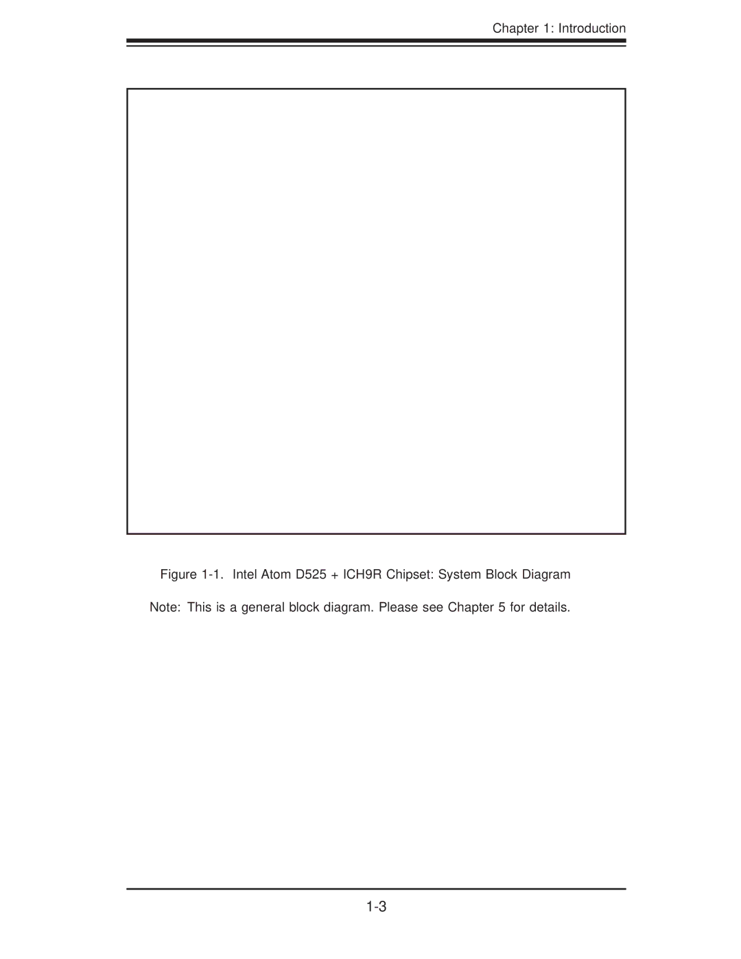 SUPER MICRO Computer 5015A-EHF-D525 user manual Intel Atom D525 + ICH9R Chipset System Block Diagram 