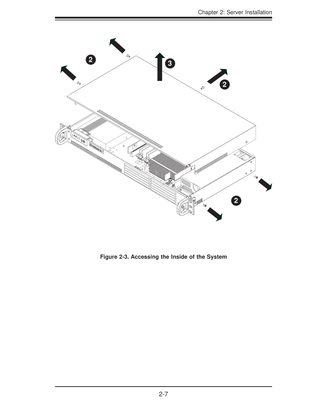 SUPER MICRO Computer 5015A-EHF-D525 user manual Accessing the Inside of the System 