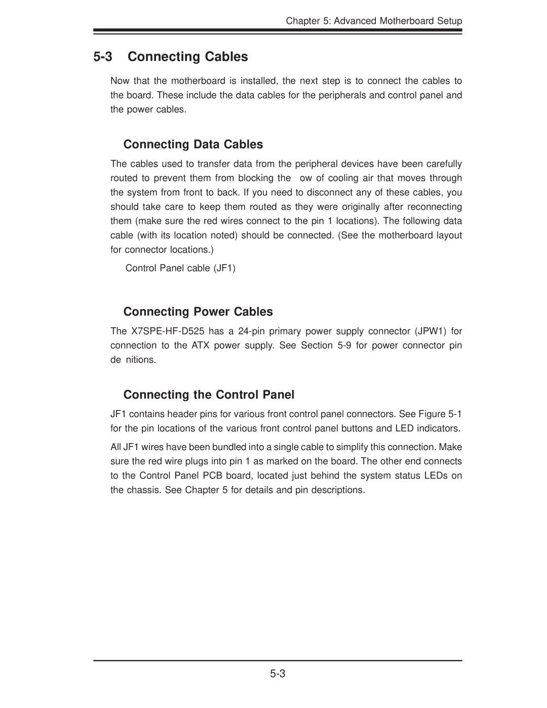 SUPER MICRO Computer 5015A-EHF-D525 user manual Connecting Cables, Connecting Data Cables, Connecting Power Cables 