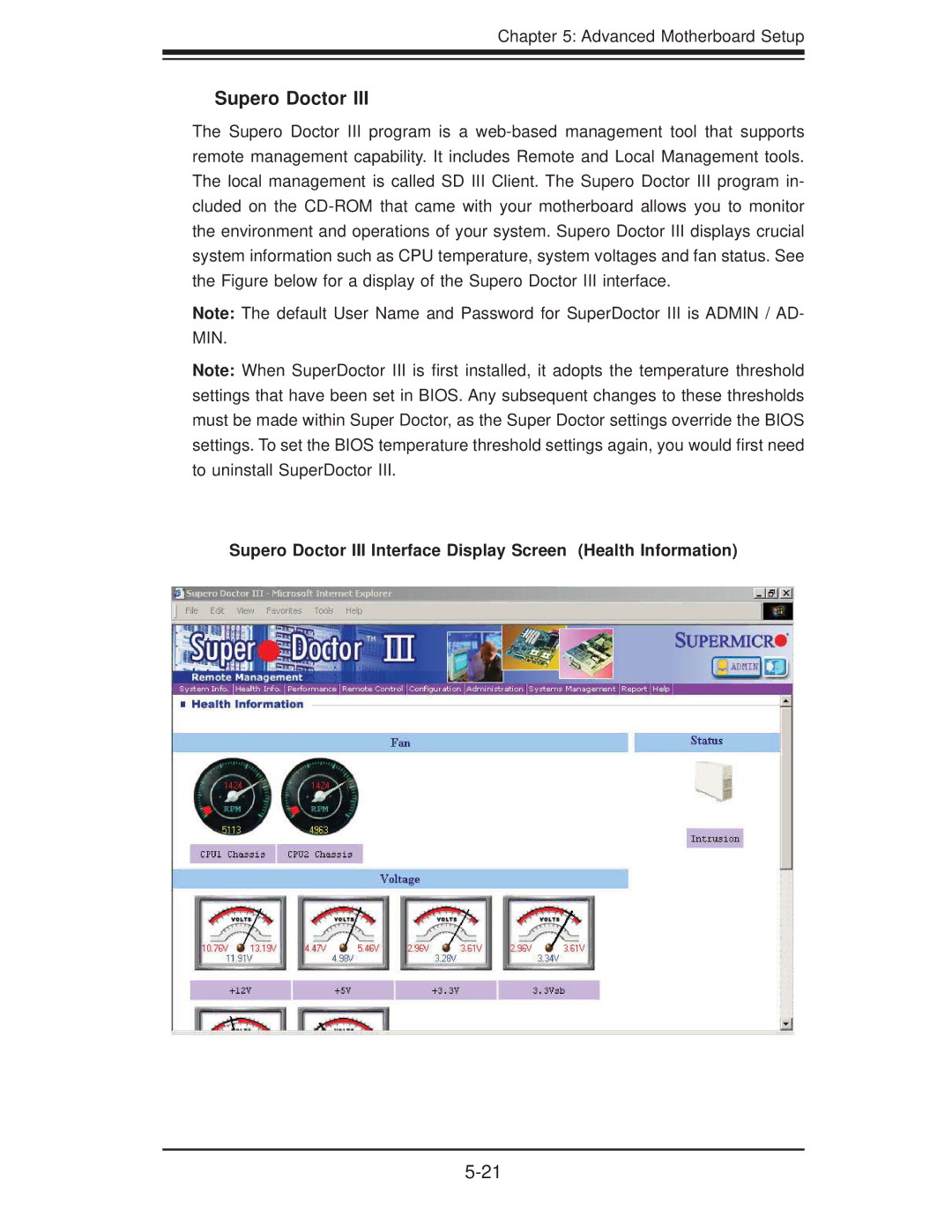 SUPER MICRO Computer 5015A-EHF-D525 user manual Supero Doctor 