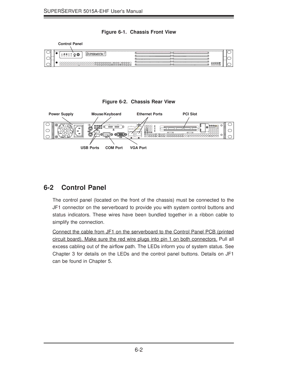 SUPER MICRO Computer 5015A-EHF user manual Control Panel, Chassis Front View 