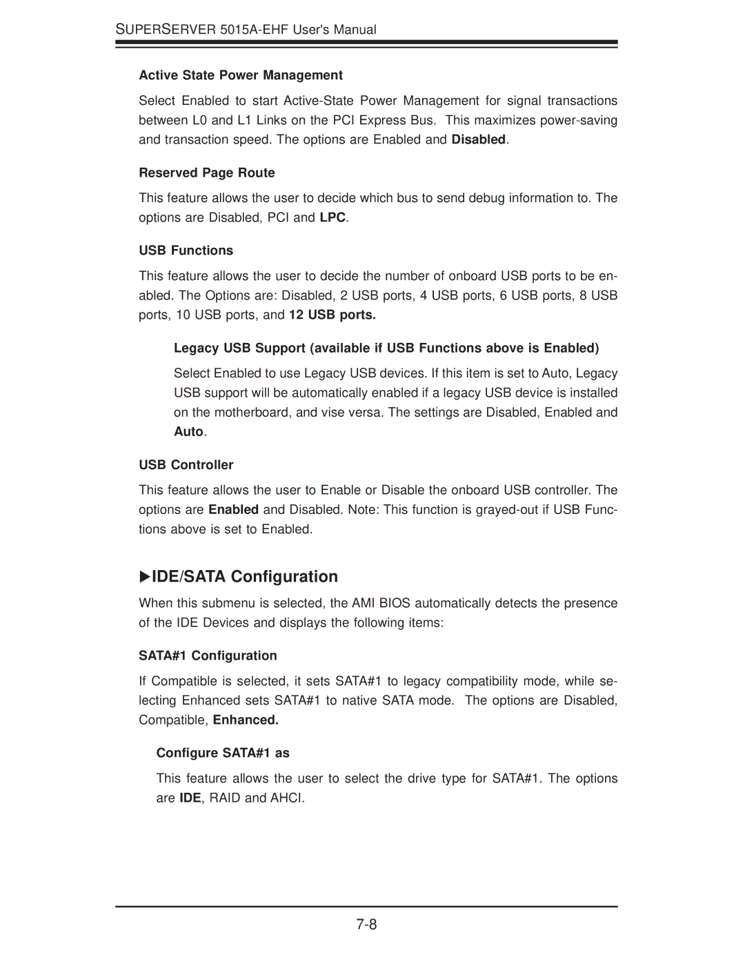 SUPER MICRO Computer 5015A-EHF user manual IDE/SATA Conﬁguration 