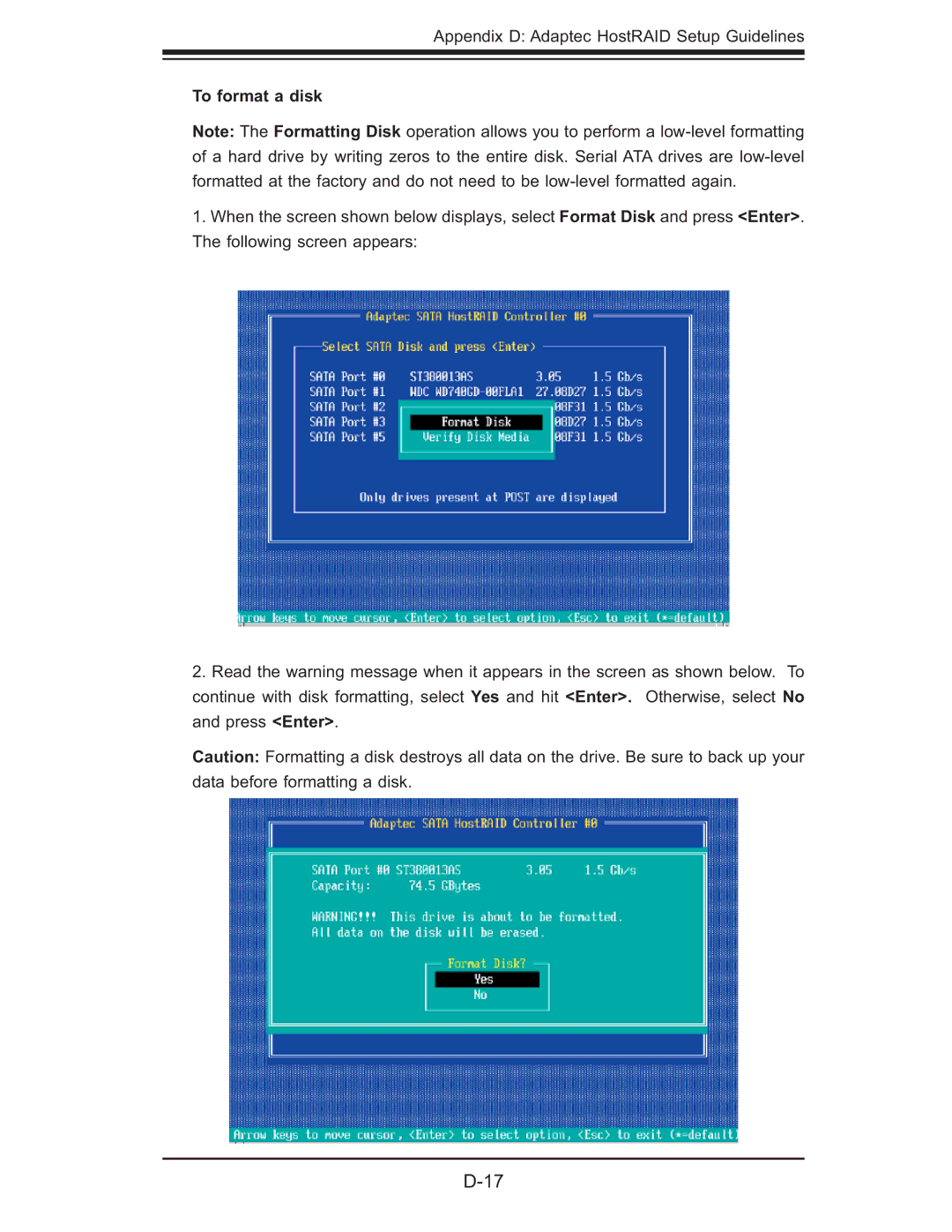 SUPER MICRO Computer 5015M-NTR, 5015M-UR user manual To format a disk 