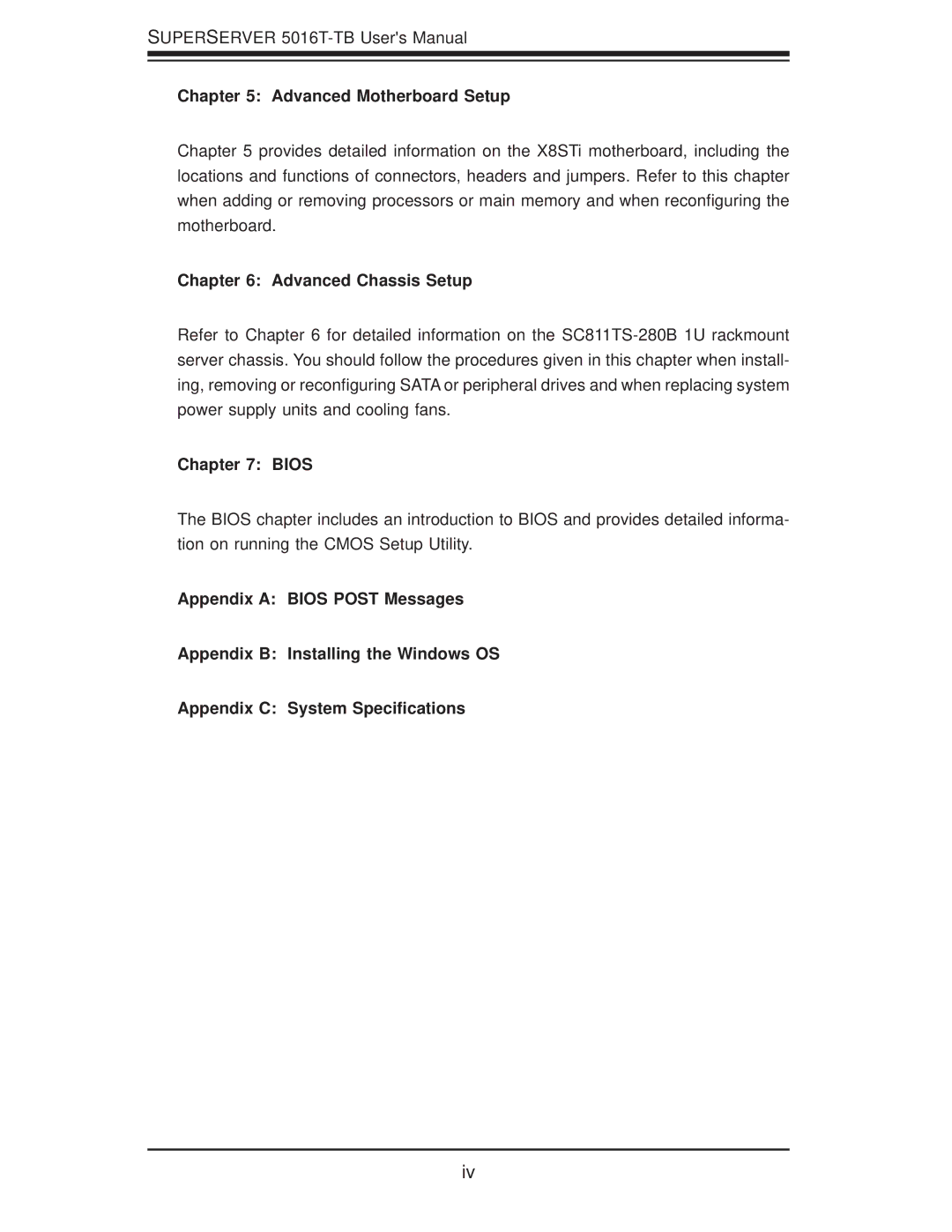 SUPER MICRO Computer 5016T-TB user manual Advanced Motherboard Setup, Advanced Chassis Setup, Bios 