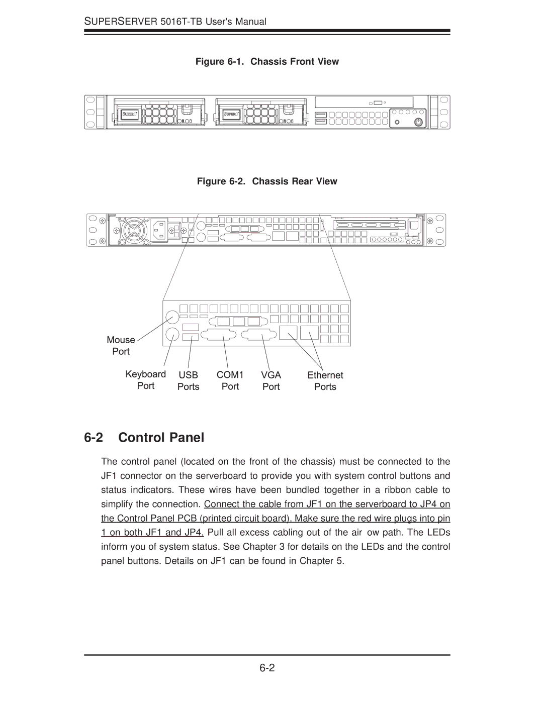 SUPER MICRO Computer 5016T-TB user manual Control Panel, Chassis Front View 