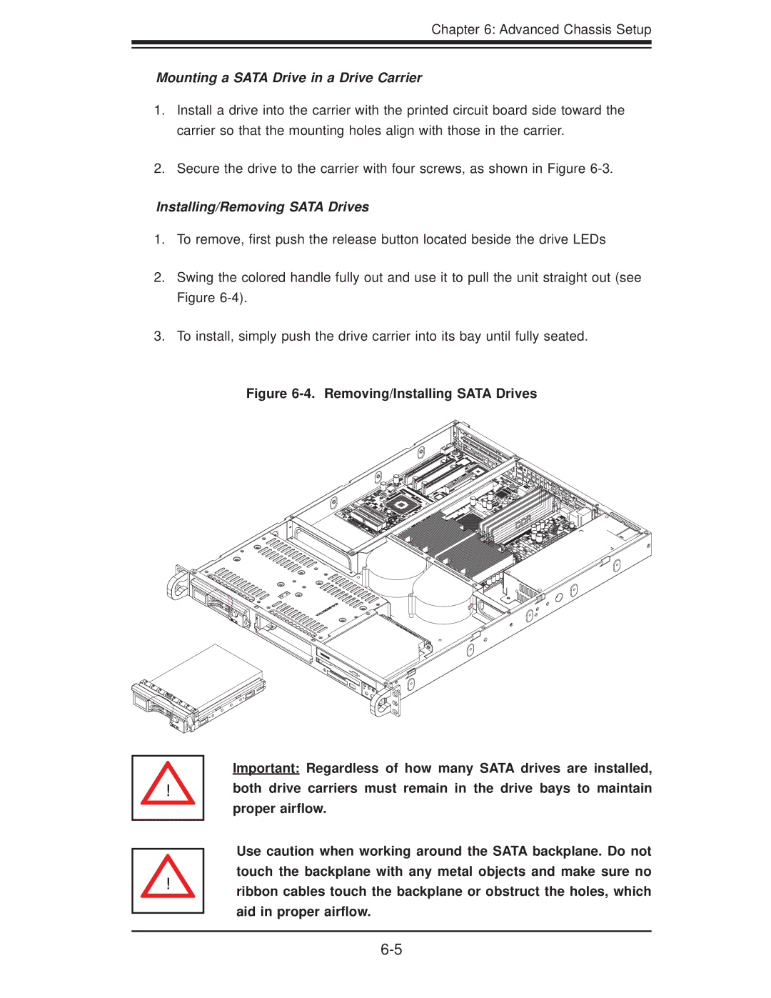 SUPER MICRO Computer 5016T-TB user manual Mounting a Sata Drive in a Drive Carrier 