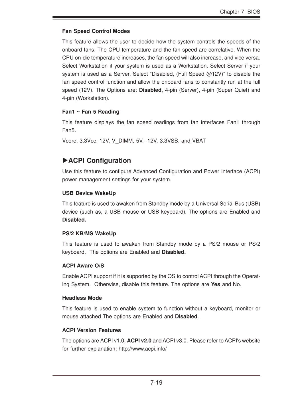 SUPER MICRO Computer 5016T-TB user manual Xacpi Conﬁguration 