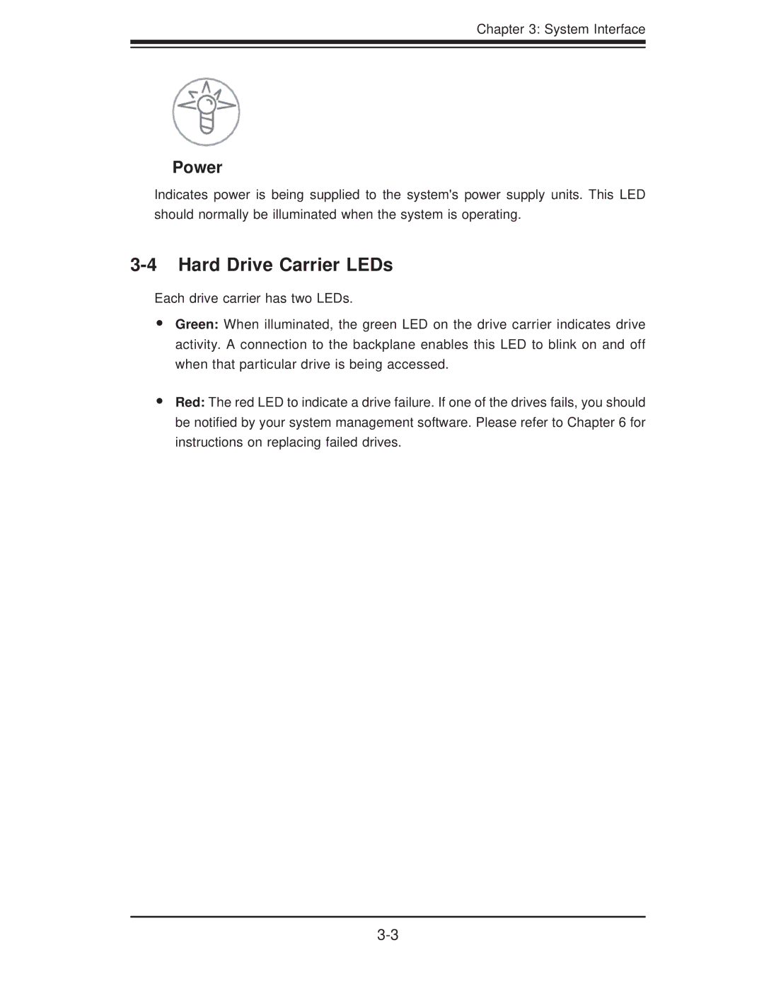 SUPER MICRO Computer 5017C-MTF, 5017C-MTRF manual Hard Drive Carrier LEDs 