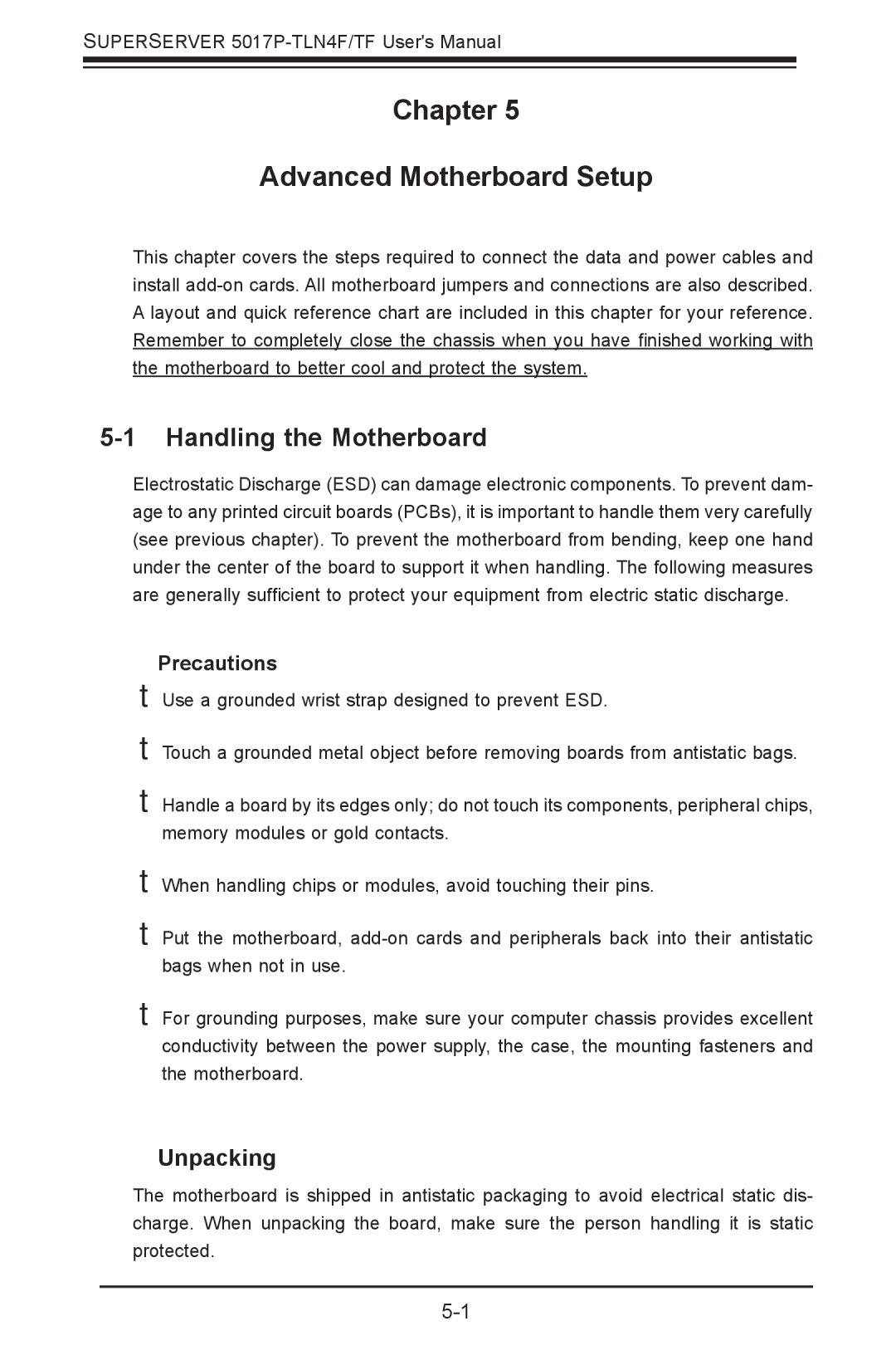 SUPER MICRO Computer 5017P-TF, 5017P-TLN4F user manual Chapter Advanced Motherboard Setup 