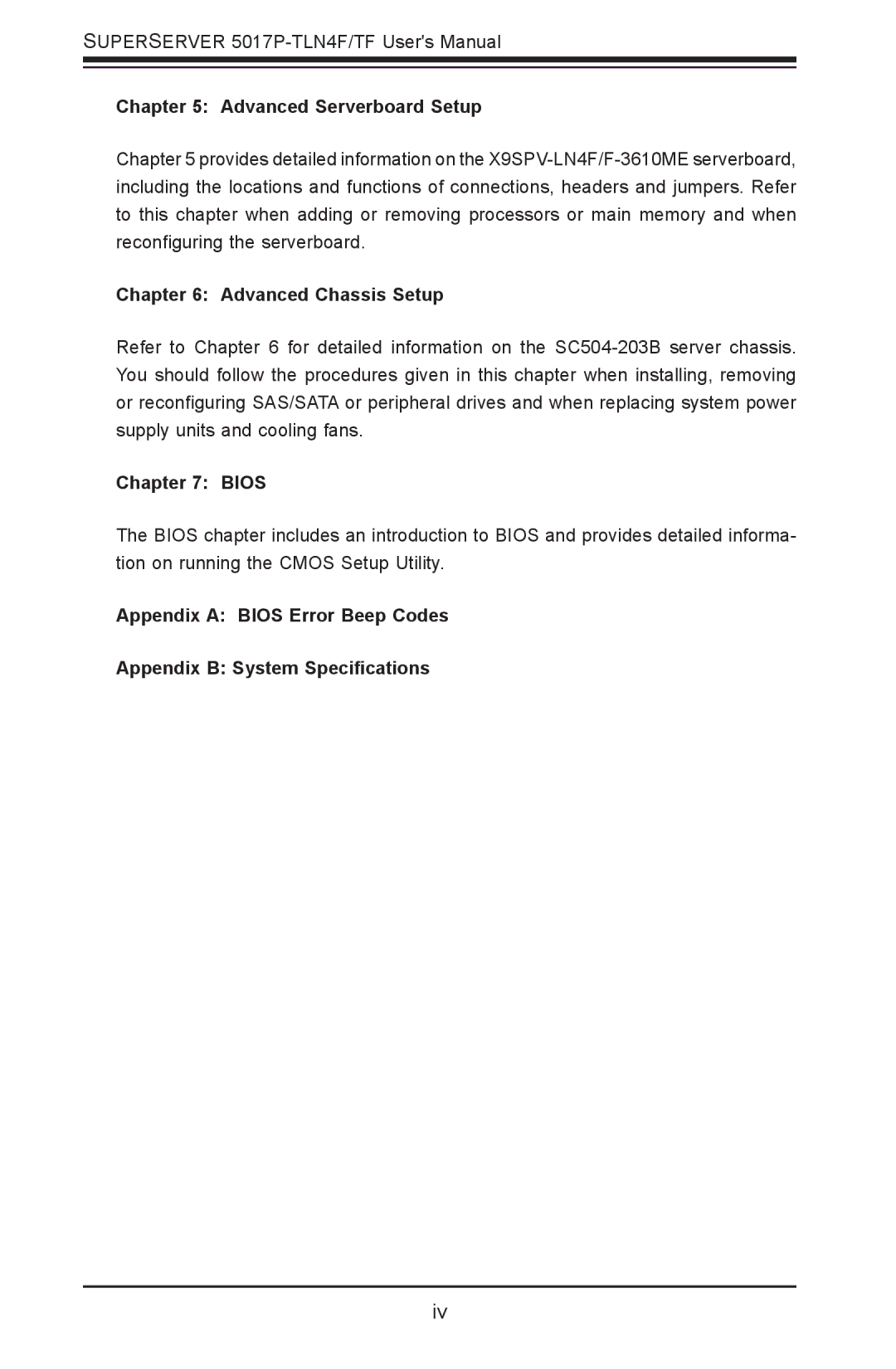 SUPER MICRO Computer 5017P-TLN4F, 5017P-TF user manual Advanced Serverboard Setup, Advanced Chassis Setup, Bios 