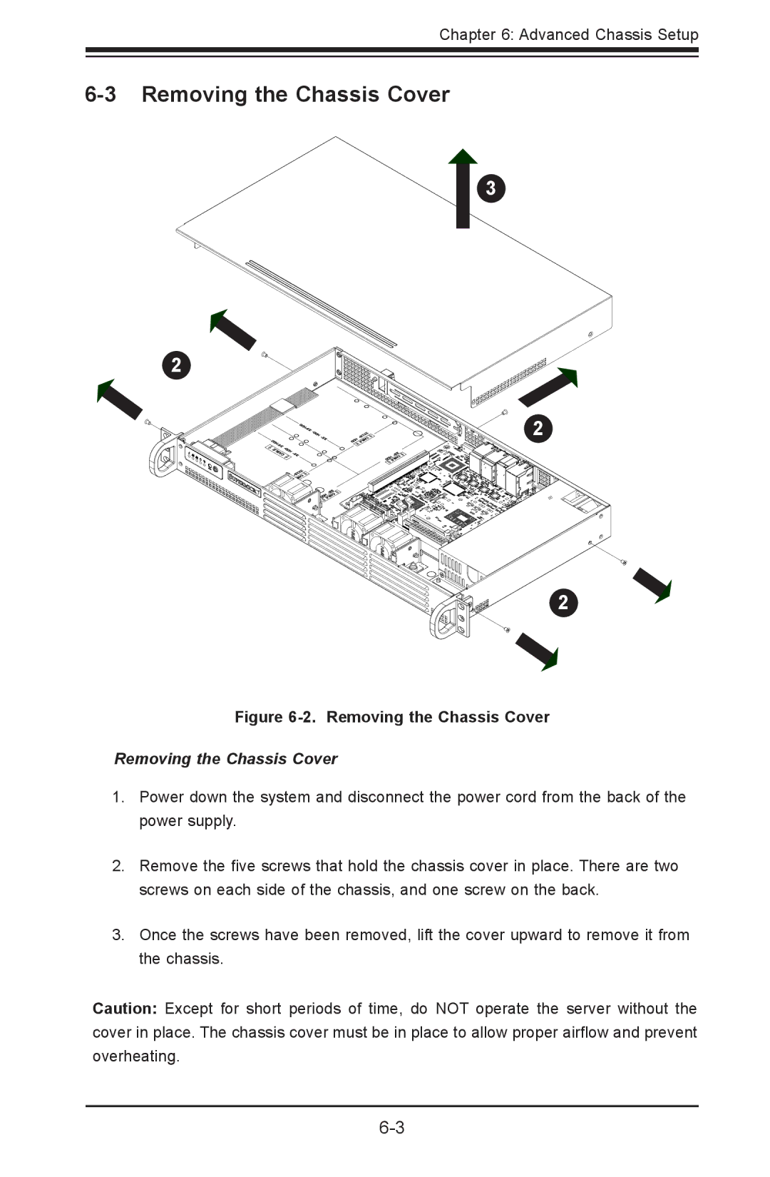 SUPER MICRO Computer 5017P-TLN4F, 5017P-TF user manual Removing the Chassis Cover 