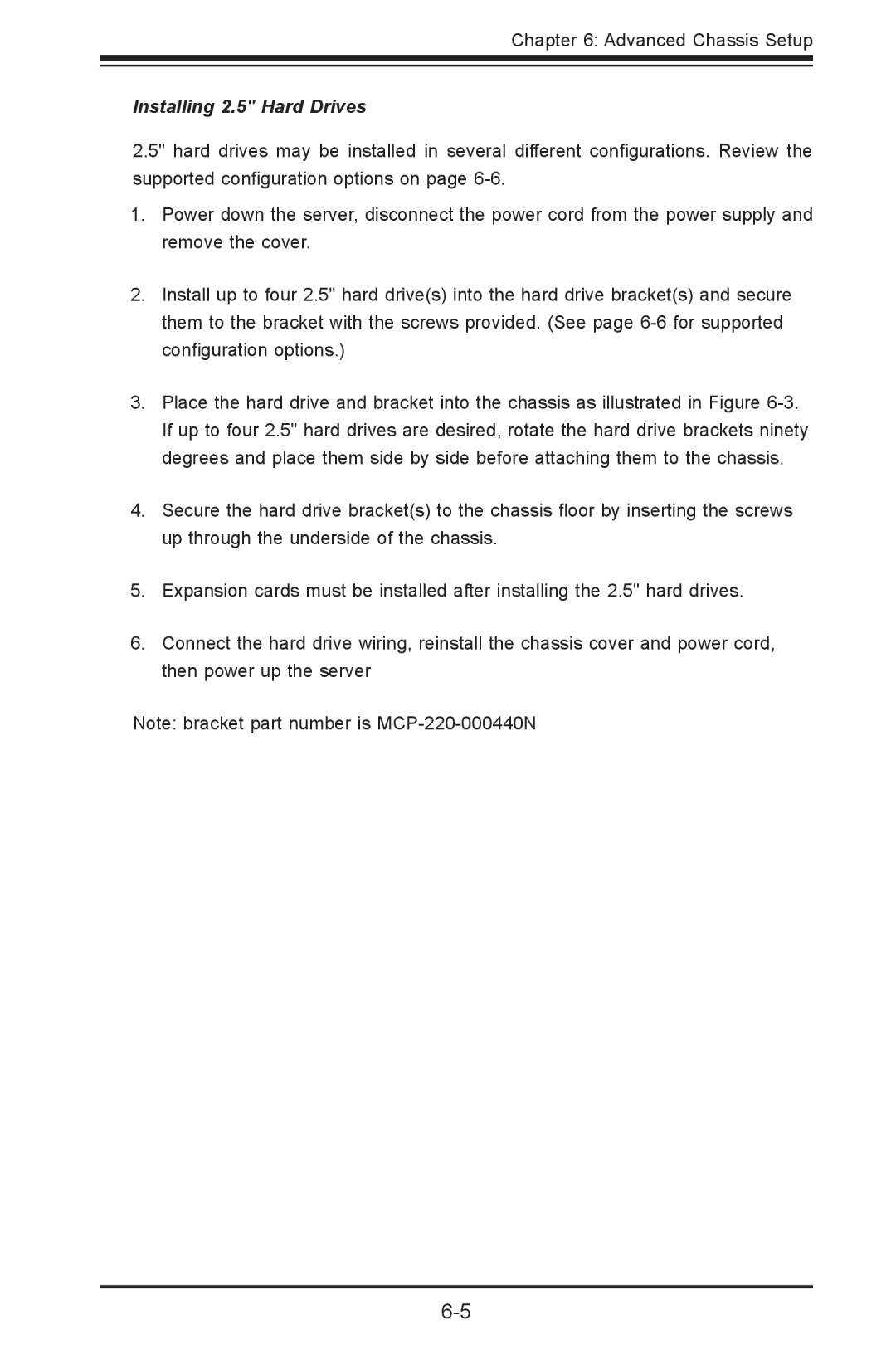 SUPER MICRO Computer 5017P-TLN4F, 5017P-TF user manual Installing 2.5 Hard Drives 