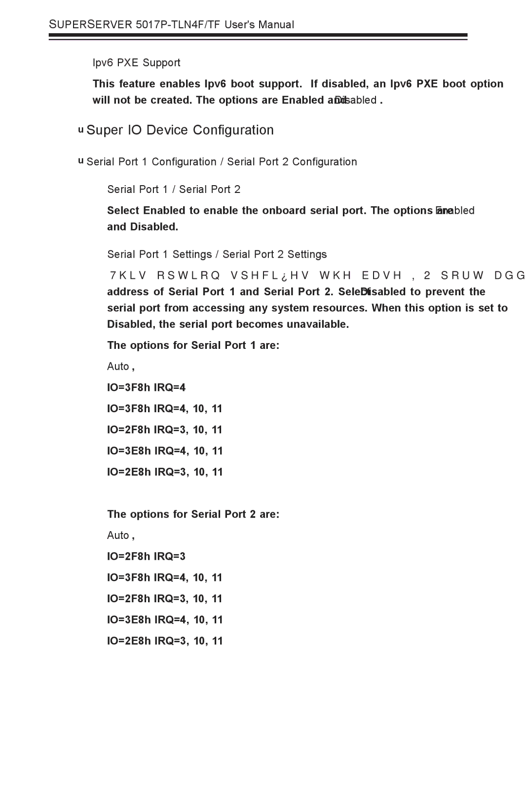 SUPER MICRO Computer 5017P-TLN4F, 5017P-TF user manual Super IO Device Configuration, Ipv6 PXE Support, Auto 