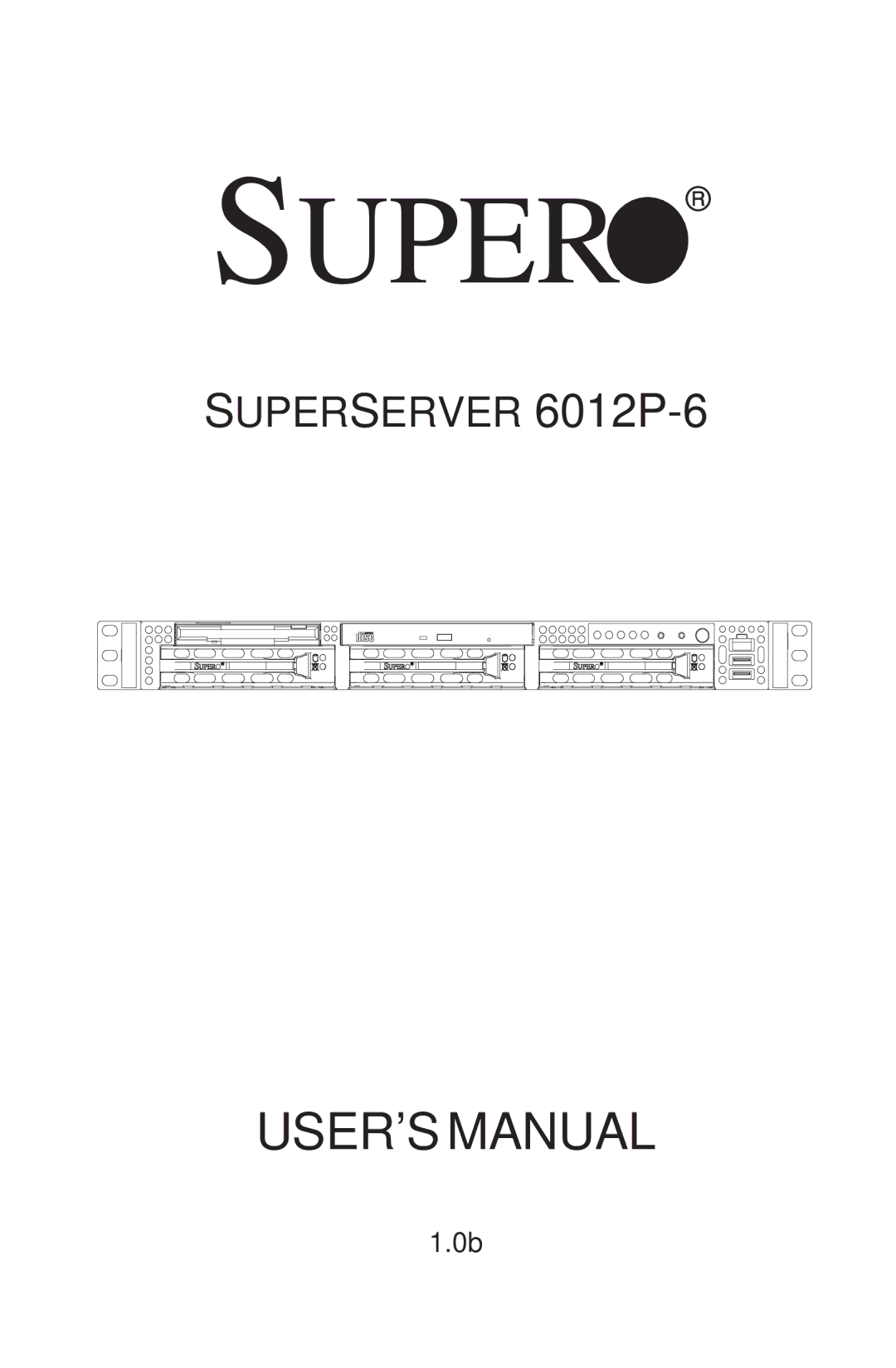 SUPER MICRO Computer 6012P-6 user manual Super 