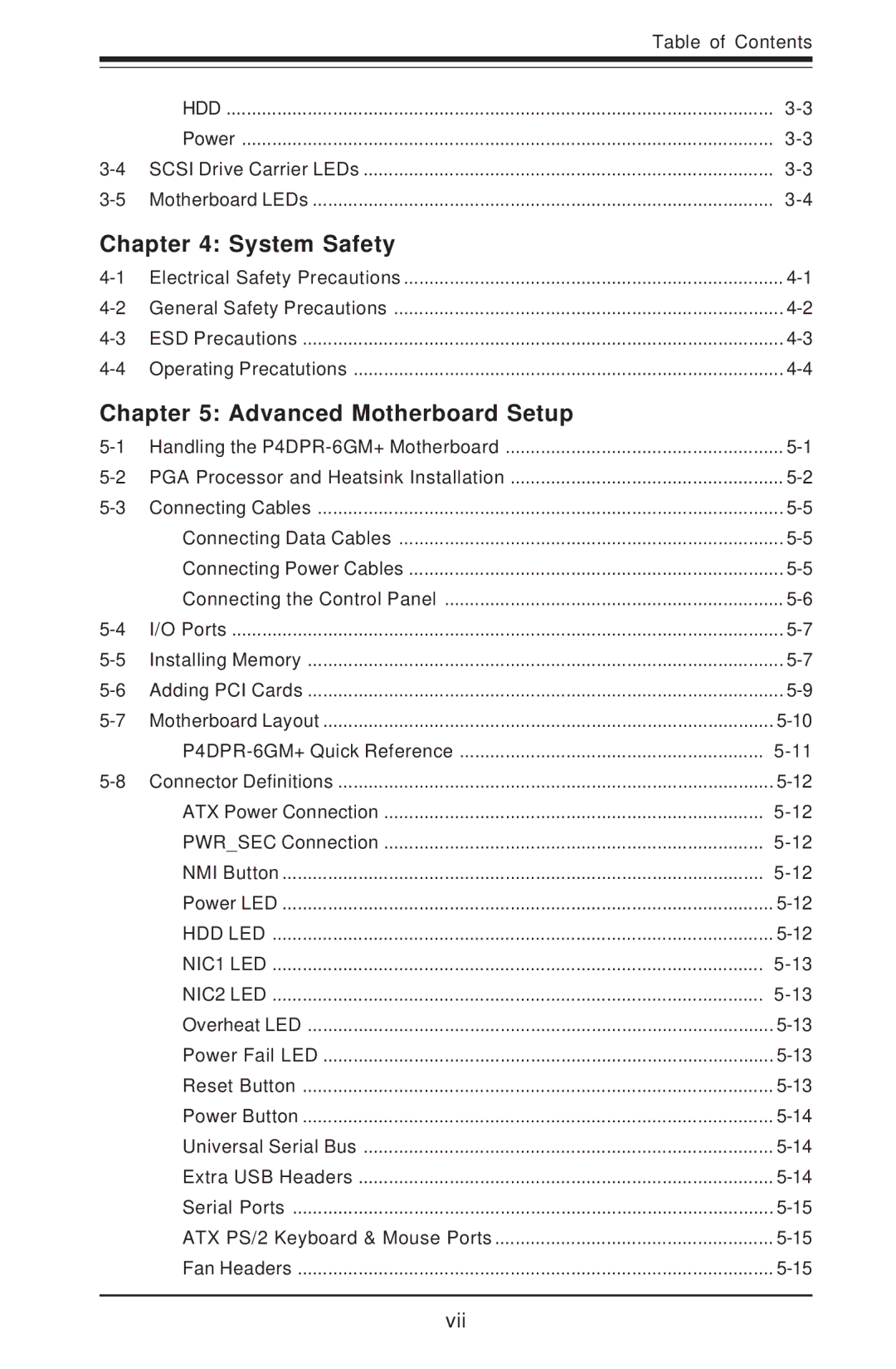 SUPER MICRO Computer 6012P-6 user manual System Safety, Advanced Motherboard Setup 