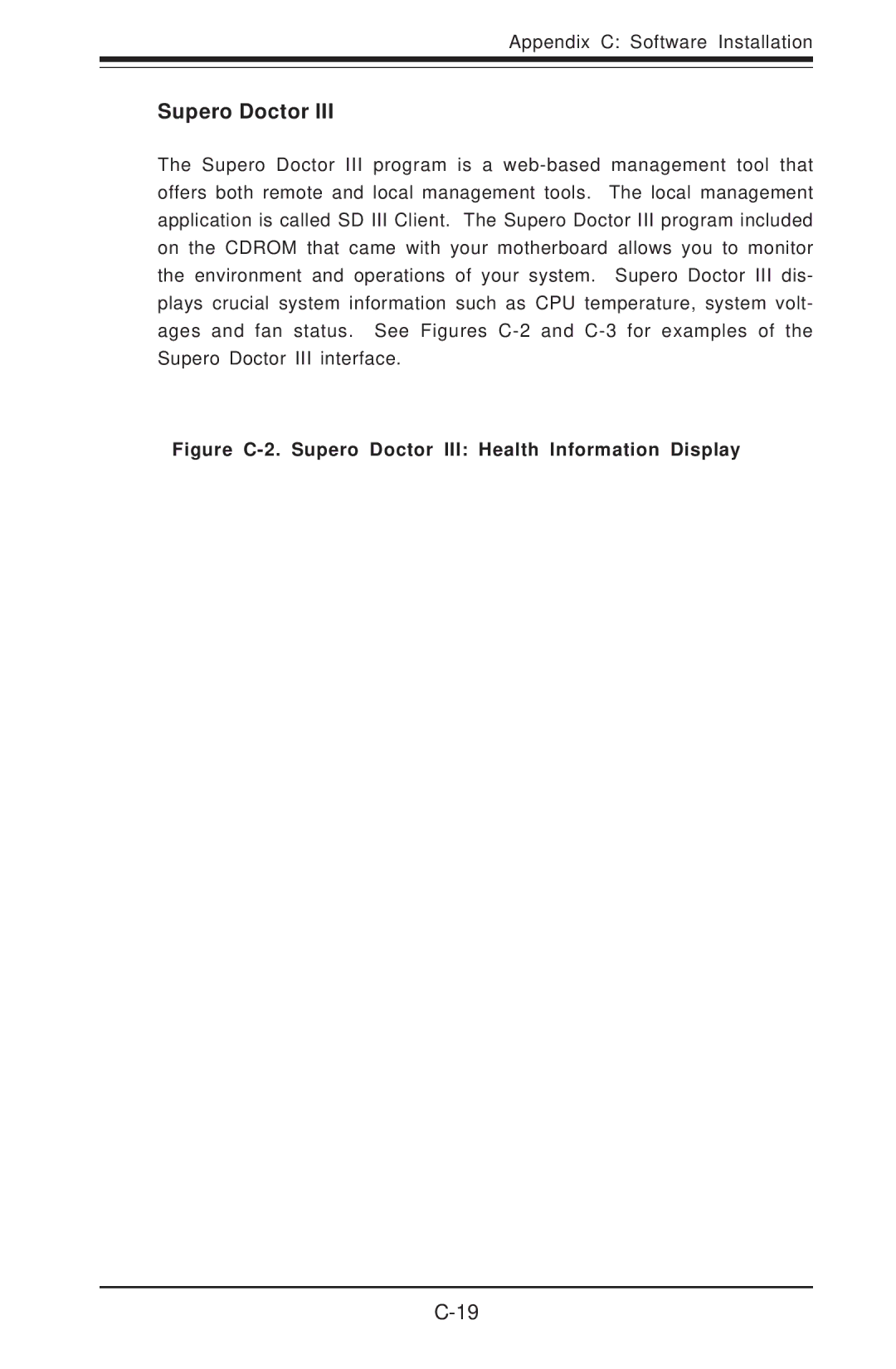 SUPER MICRO Computer 6014H-8 user manual Figure C-2. Supero Doctor III Health Information Display 