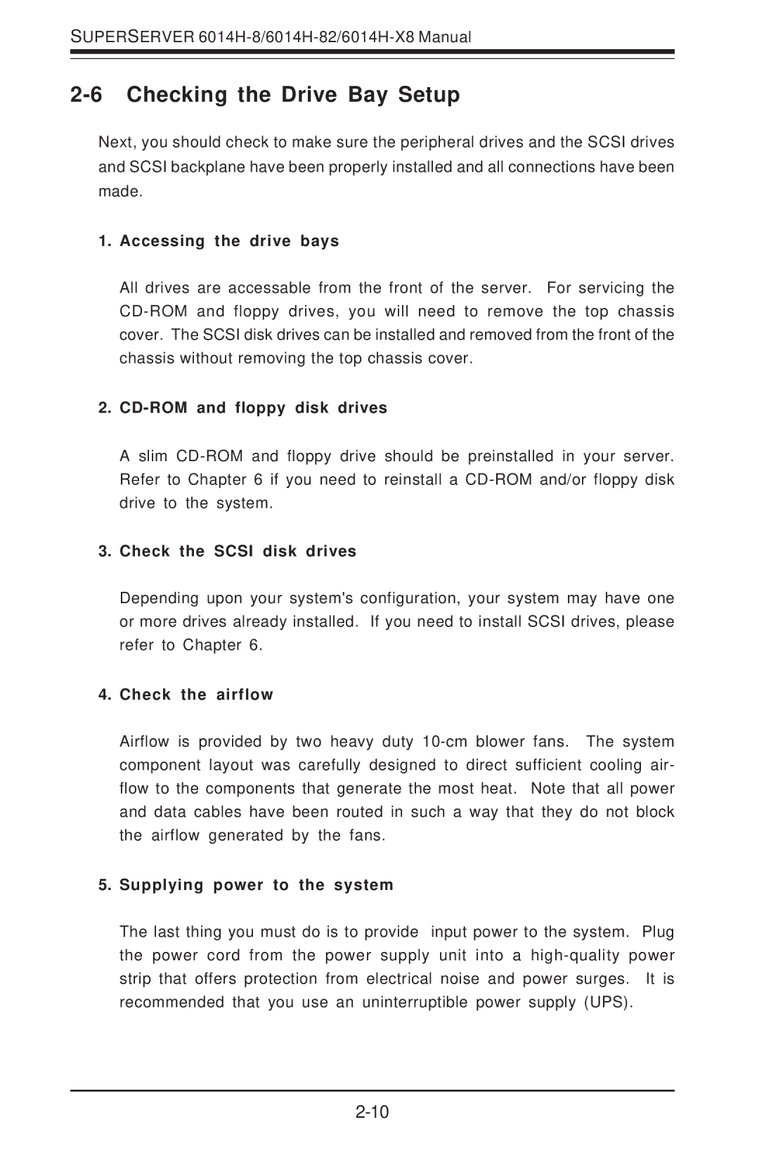 SUPER MICRO Computer 6014H-8 user manual Checking the Drive Bay Setup 