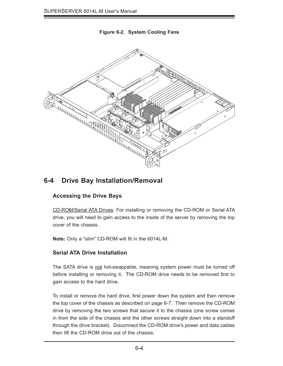 SUPER MICRO Computer 6014L-M manual Drive Bay Installation/Removal, Accessing the Drive Bays, Serial ATA Drive Installation 