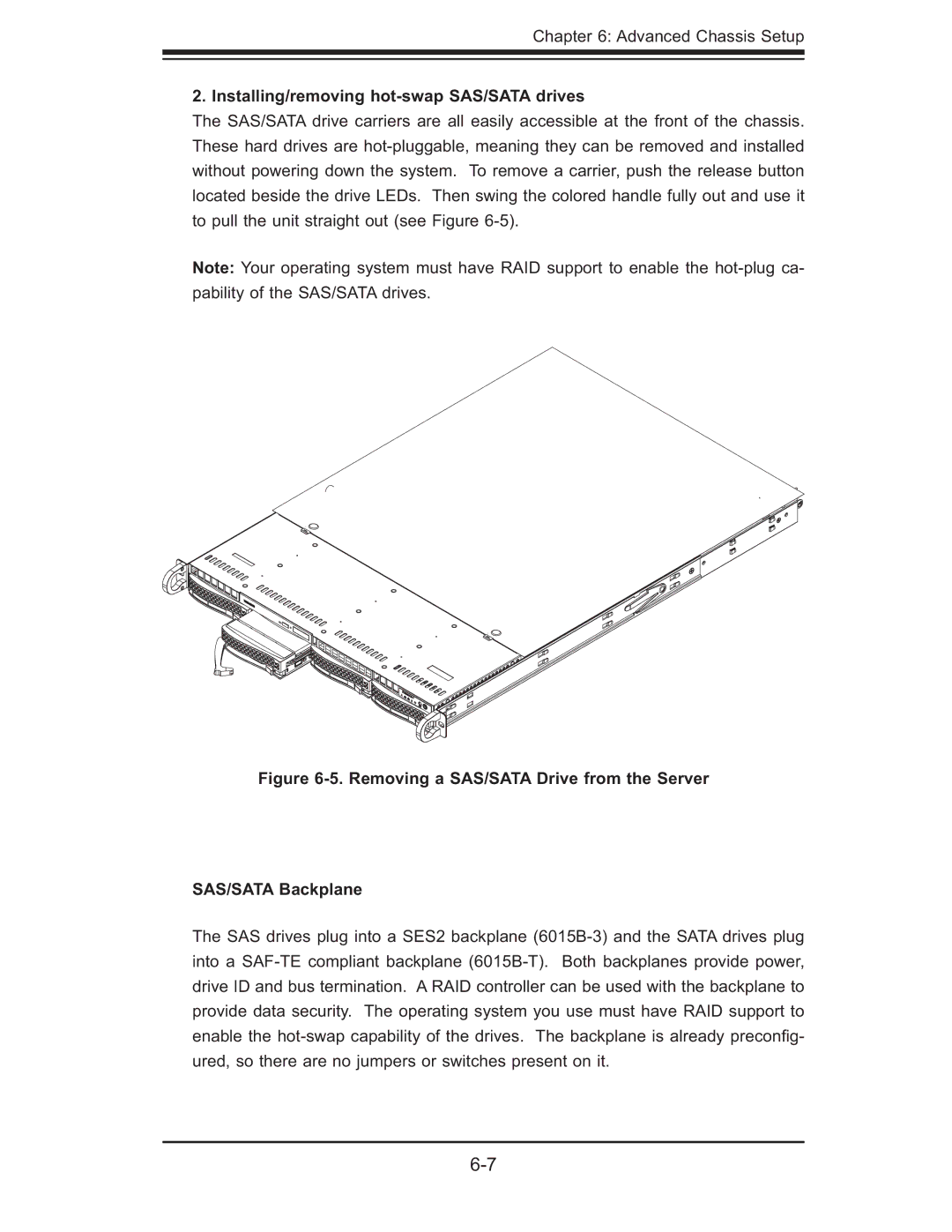 SUPER MICRO Computer 6015B-T, 6015B-3 user manual Installing/removing hot-swap SAS/SATA drives 