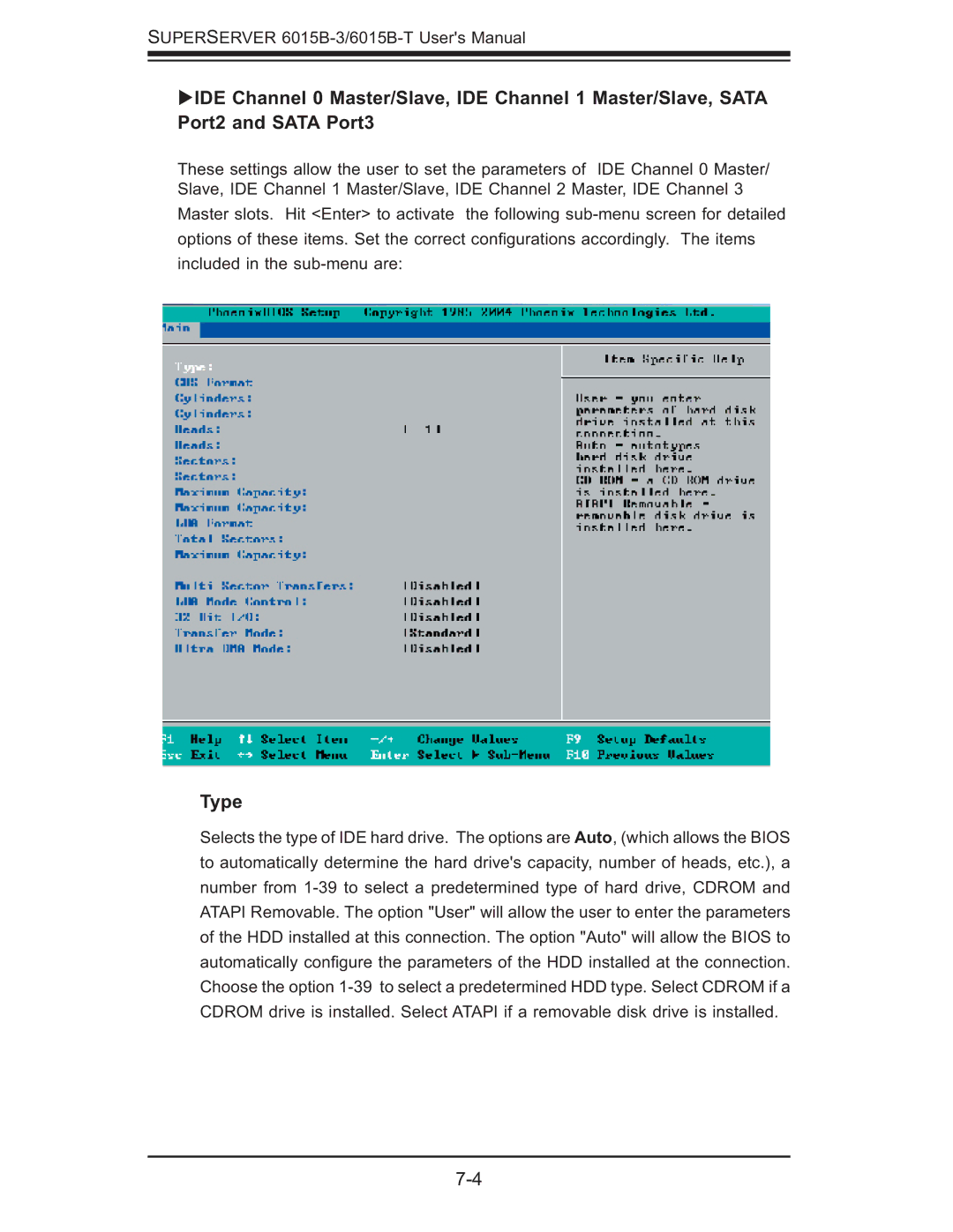 SUPER MICRO Computer 6015B-3, 6015B-T user manual Type 