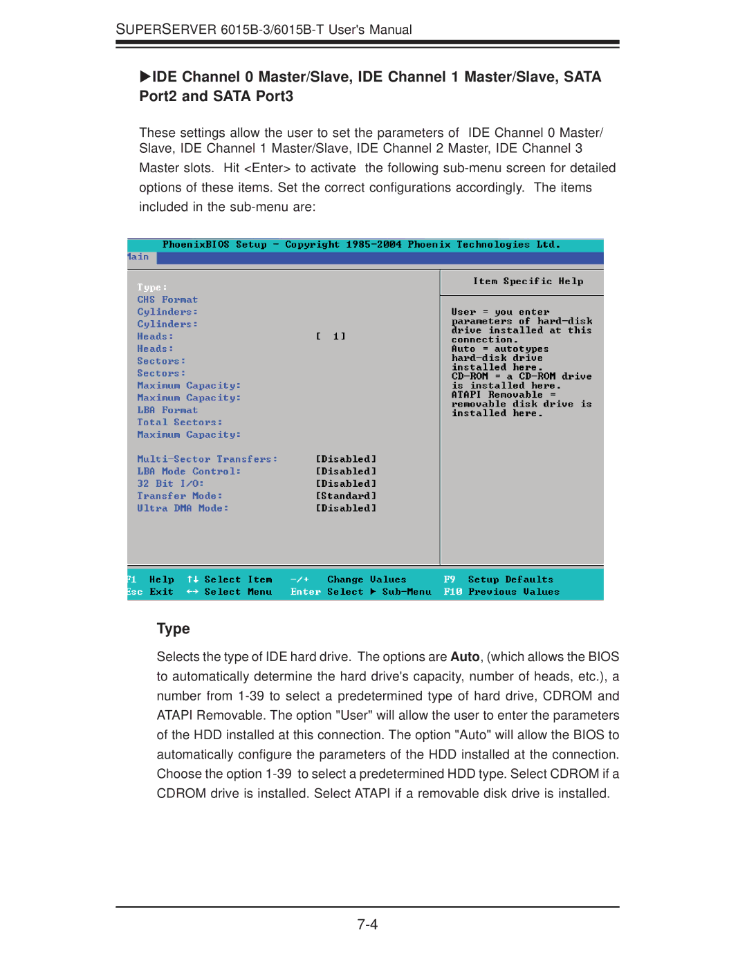 SUPER MICRO Computer 6015B-3, 6015B-T user manual Type 