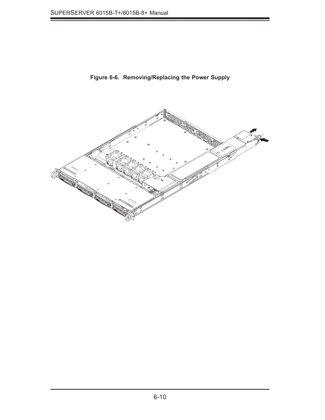 SUPER MICRO Computer 6015B-8+ manual Removing/Replacing the Power Supply 