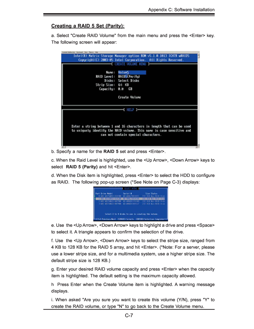 SUPER MICRO Computer 6015B-8+ manual Creating a RAID 5 Set Parity 
