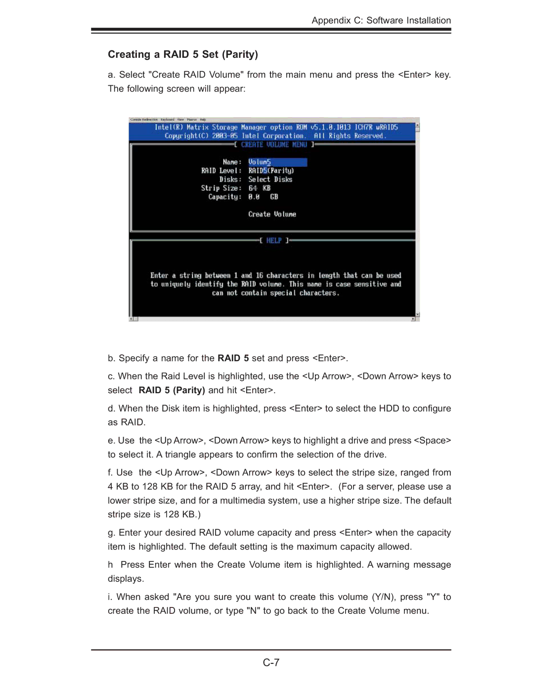 SUPER MICRO Computer 6015B-Ni manual Creating a RAID 5 Set Parity 